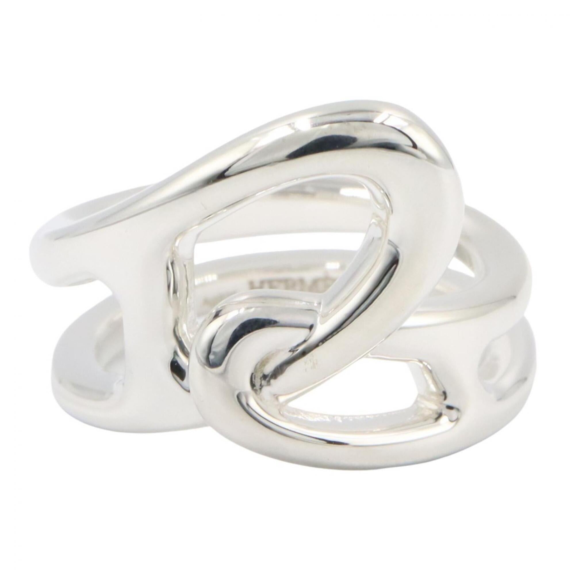 Hermes Silver Silver 925 Band Ring (Pre-Owned)