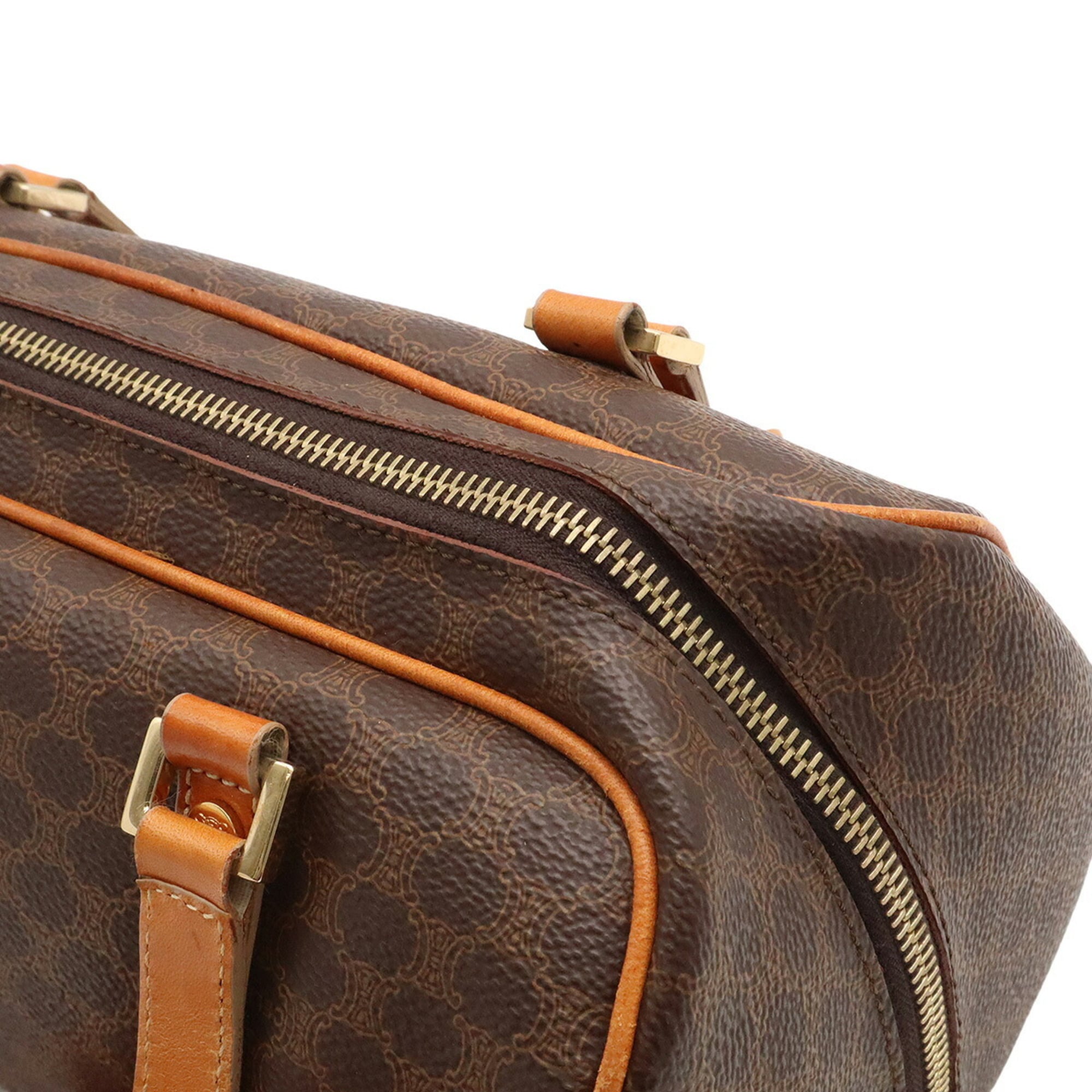 Celine Dark Brown Light Brown Coated Canvas Handbag (Pre-Owned)