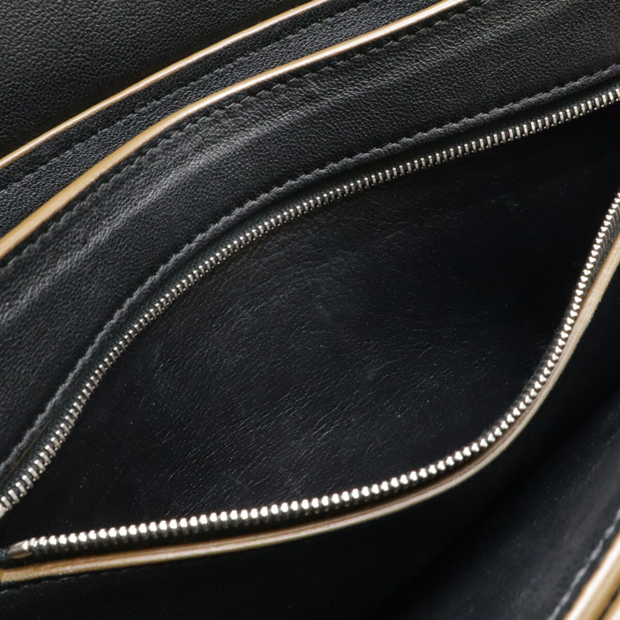 Celine Black Khaki White Leather Suede Clutch Bag Shoulder Bag (Pre-Owned)