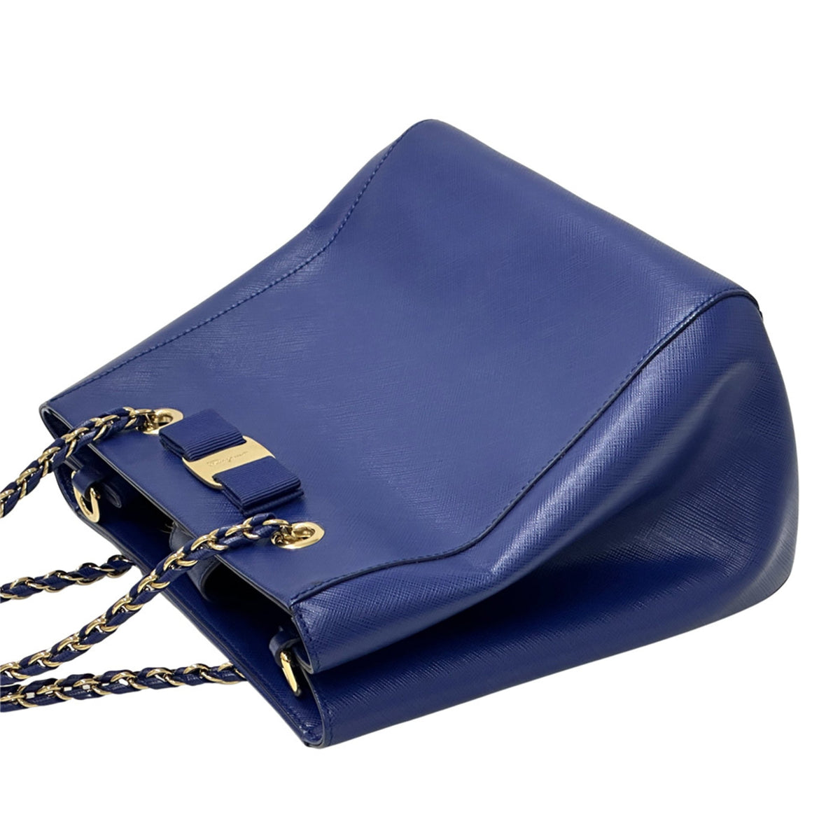 Salvatore Ferragamo Blue Leather Handbag Shoulder Bag (Pre-Owned)