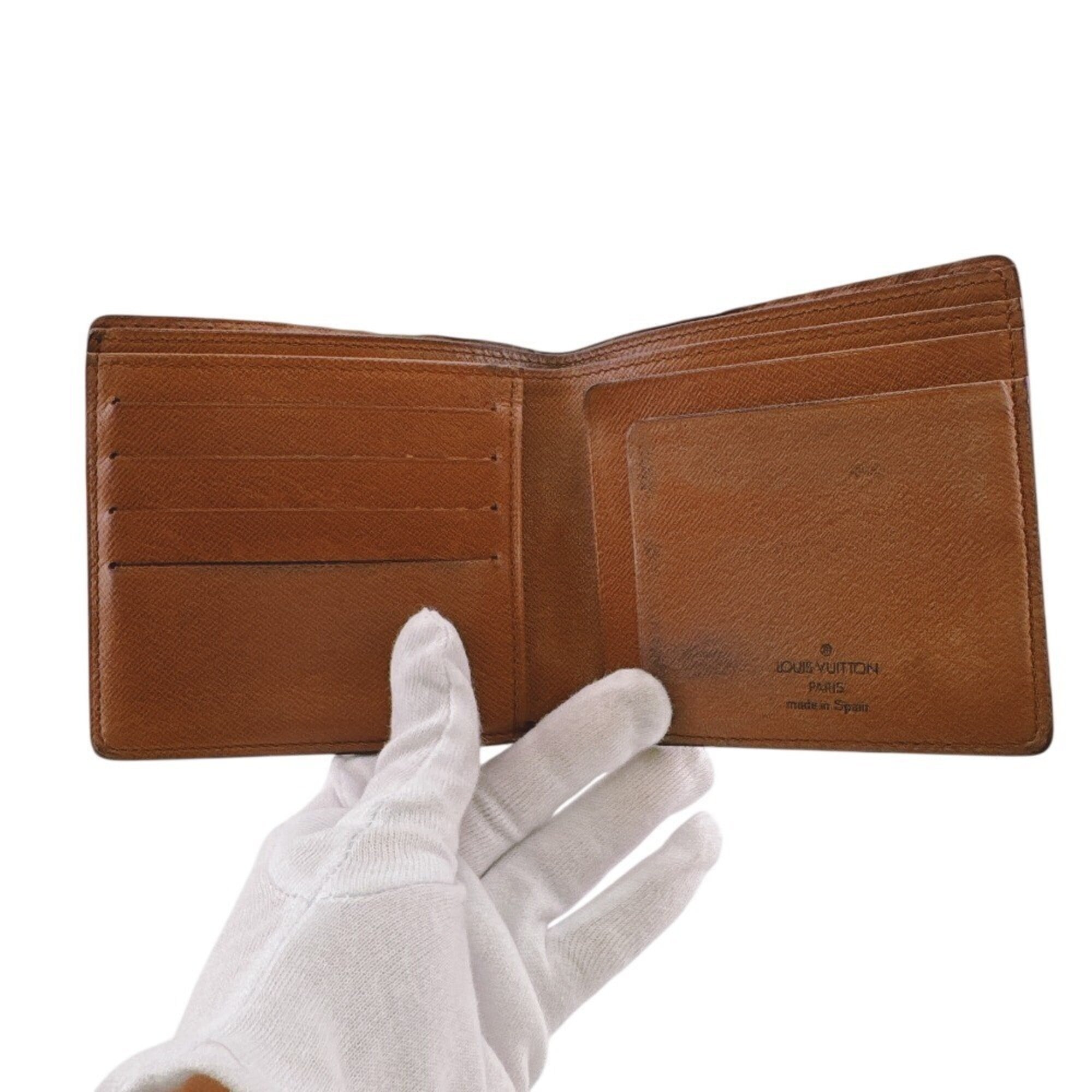 Louis Vuitton Monogram Brown Leather Wallet (Bi-Fold) (Pre-Owned)