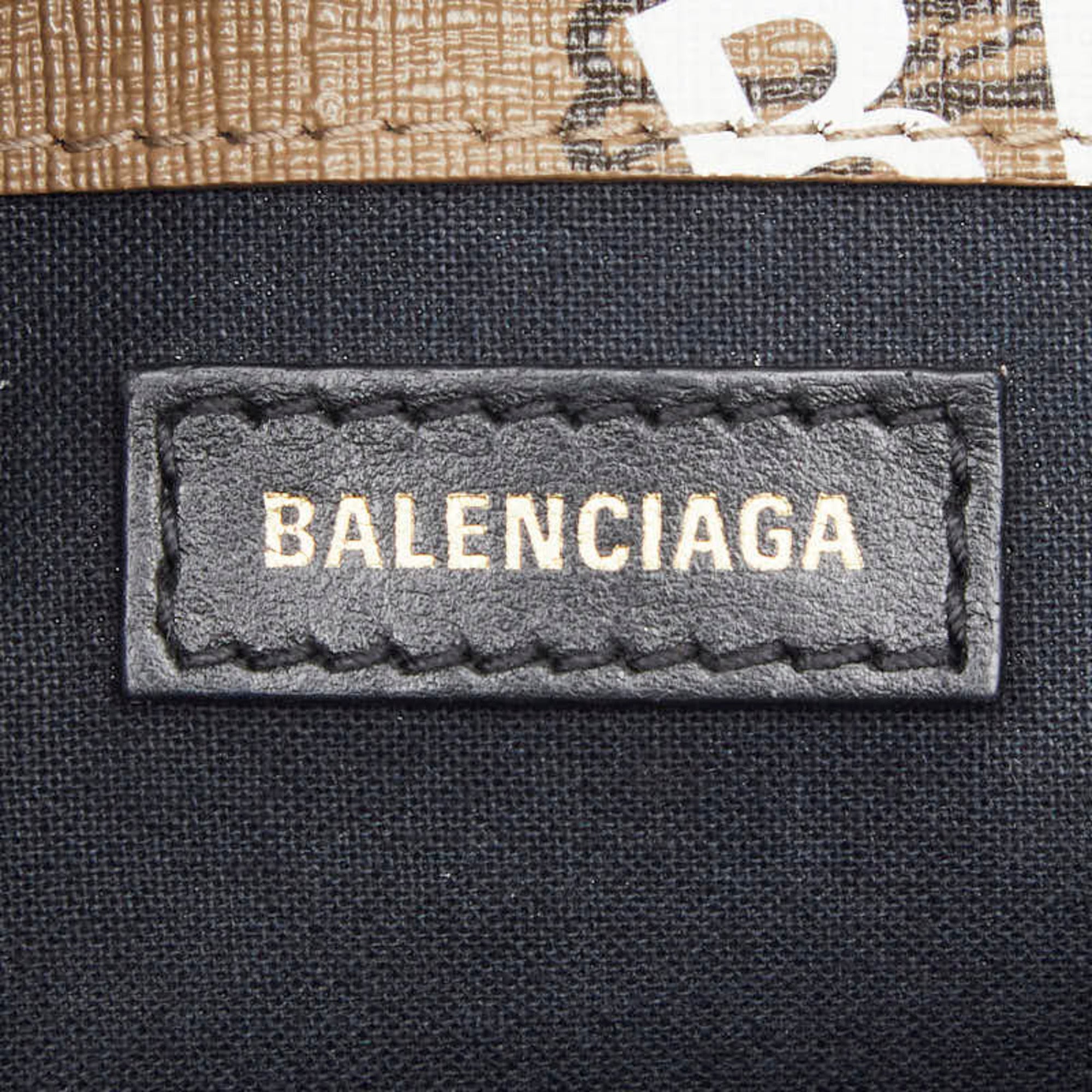 Balenciaga Black Brown Pvc Leather Handbag Shopping Bag Shoulder Bag (Pre-Owned)