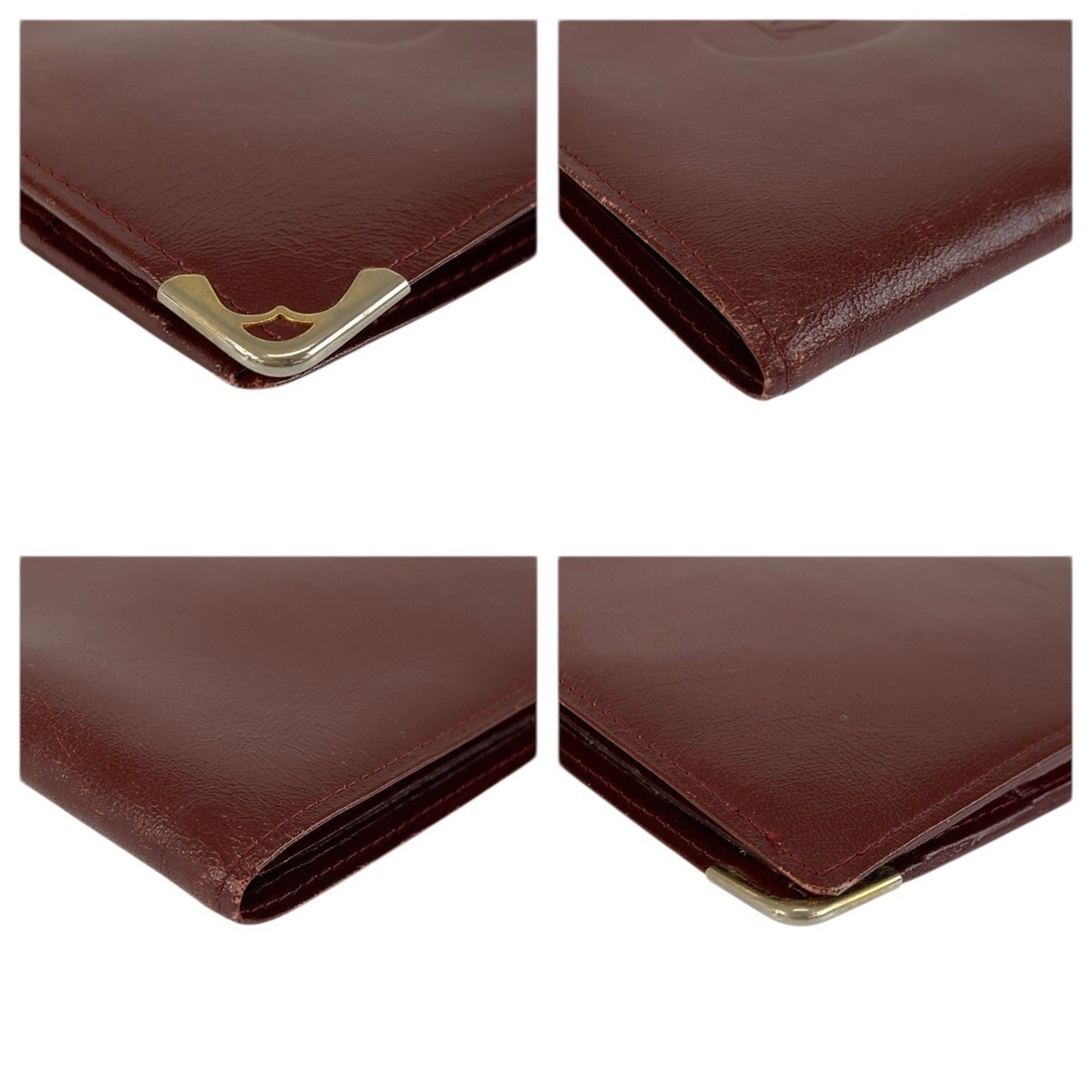 Cartier Bordeaux Leather Bill Wallet (Bi-Fold) (Pre-Owned)
