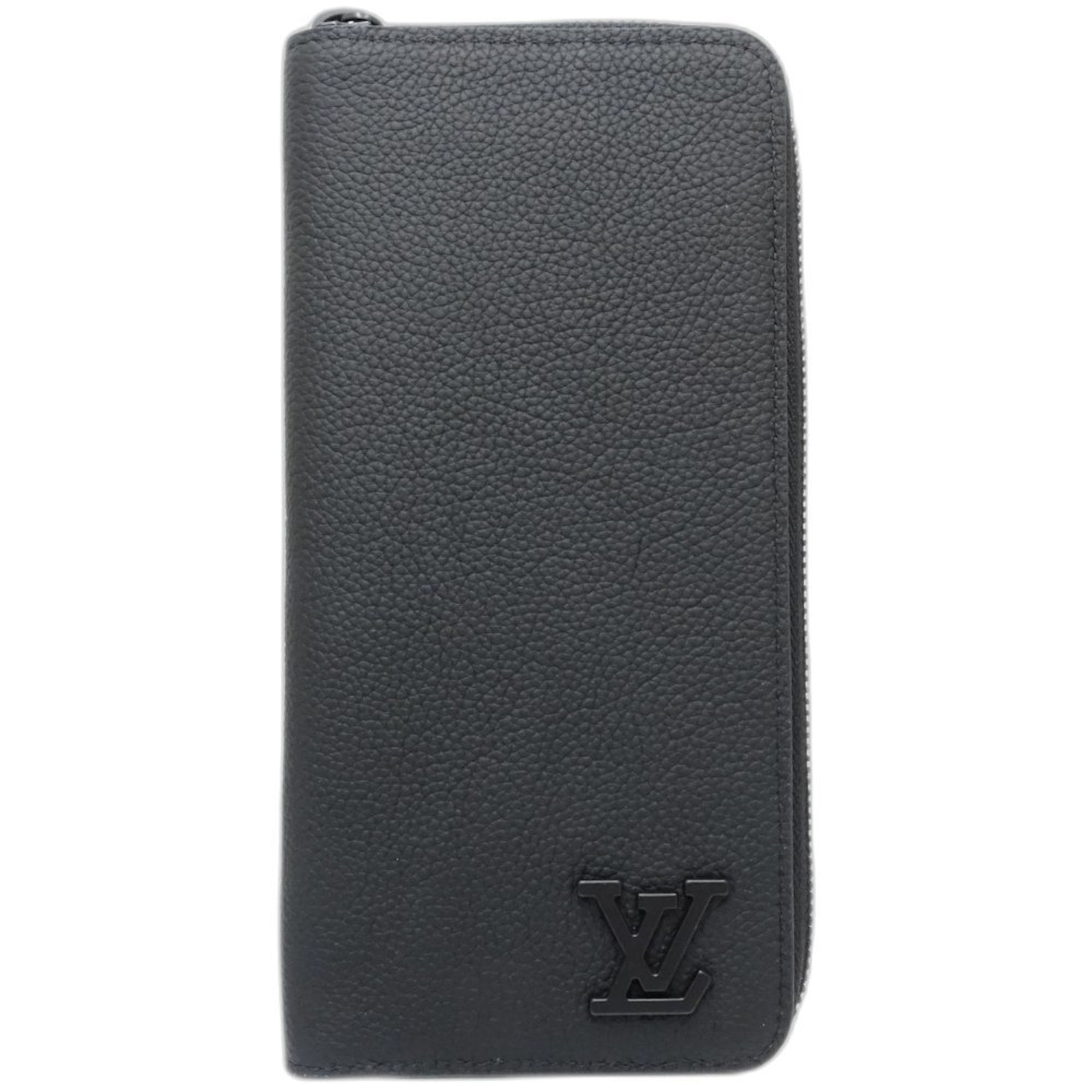 Louis Vuitton Noir Leather Long Wallet (Bi-Fold) (Pre-Owned)