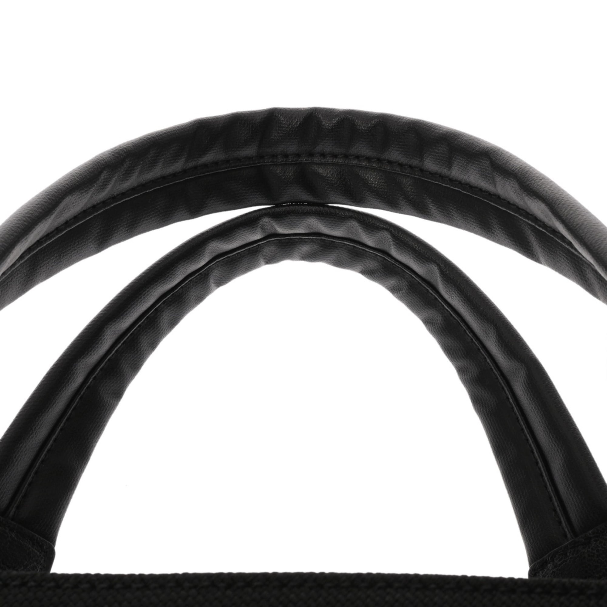 Chanel Paris Biarritz Black Canvas Leather Tote Bag (Pre-Owned)