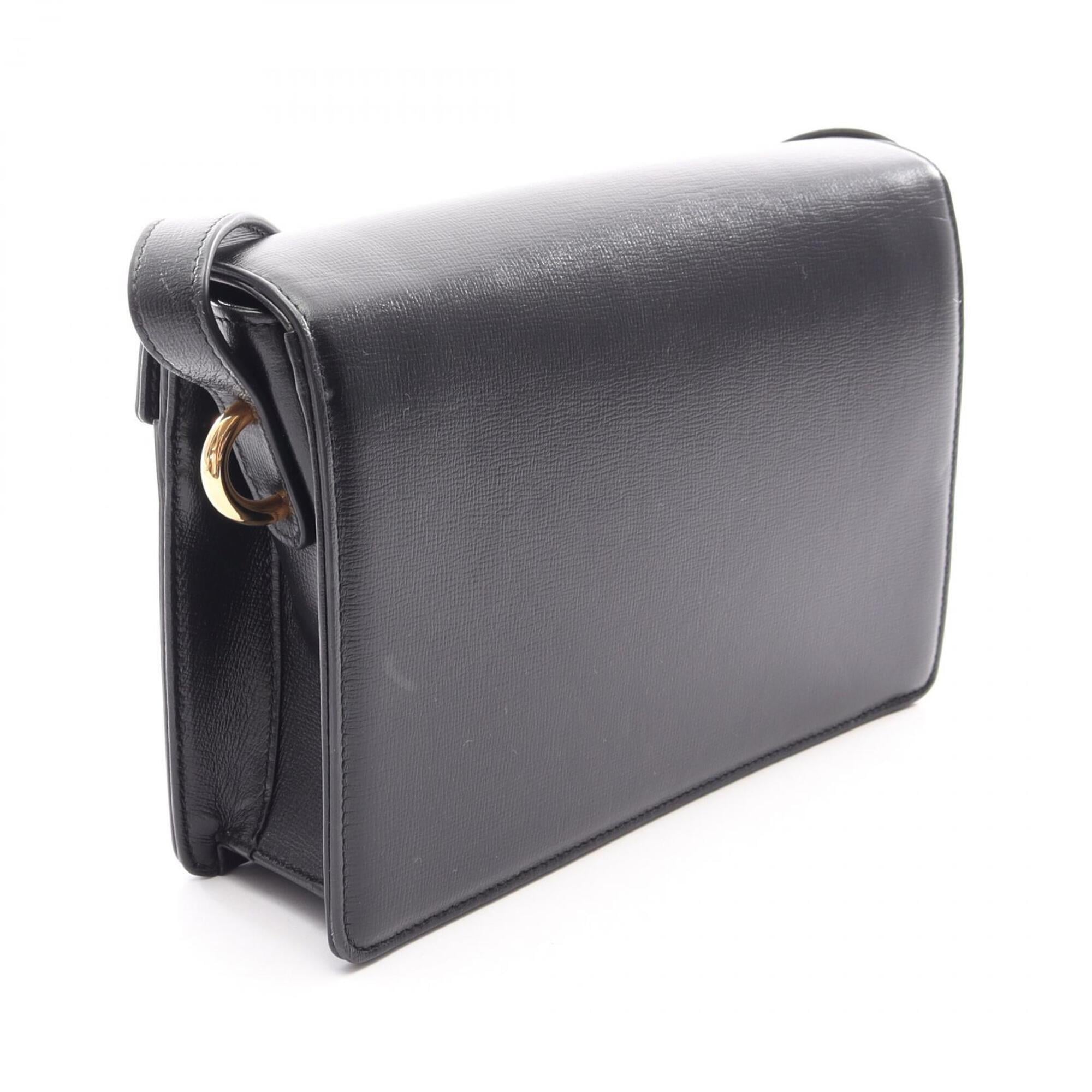 Gucci Black Leather Handbag Shoulder Bag (Pre-Owned)