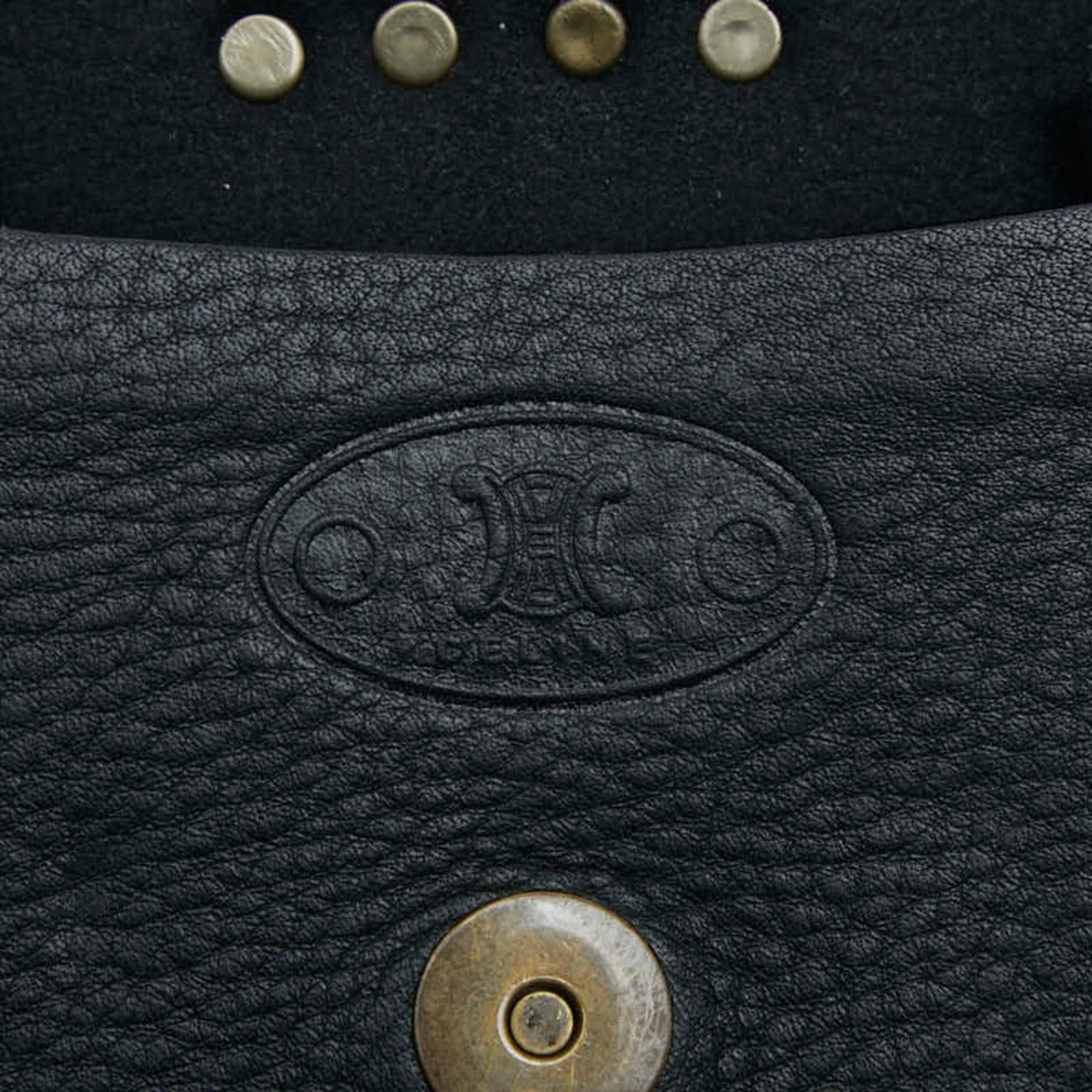 Celine Black Leather Pochette Shoulder Bag (Pre-Owned)