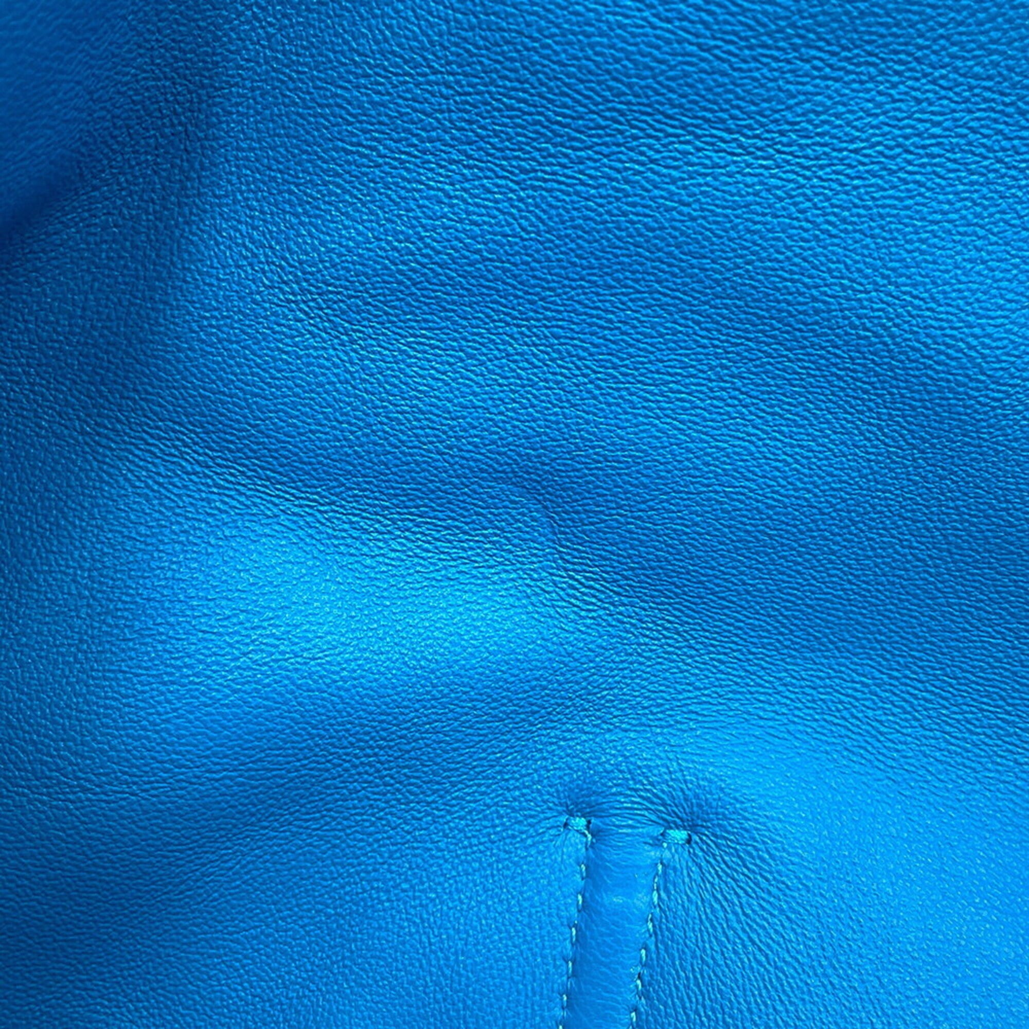 Balenciaga Blue Satin Leather Handbag Tote Bag (Pre-Owned)