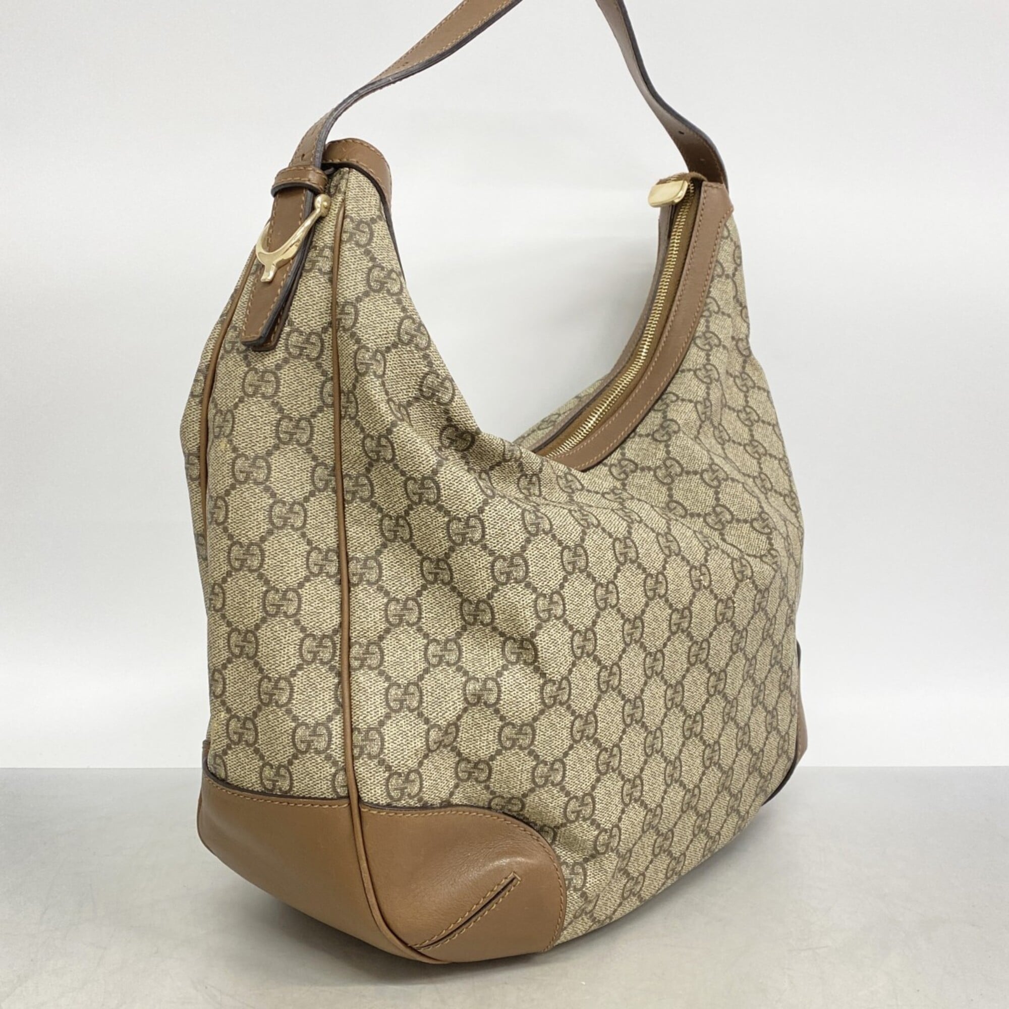 Gucci Beige Brown Pvc Shoulder Bag (Pre-Owned)