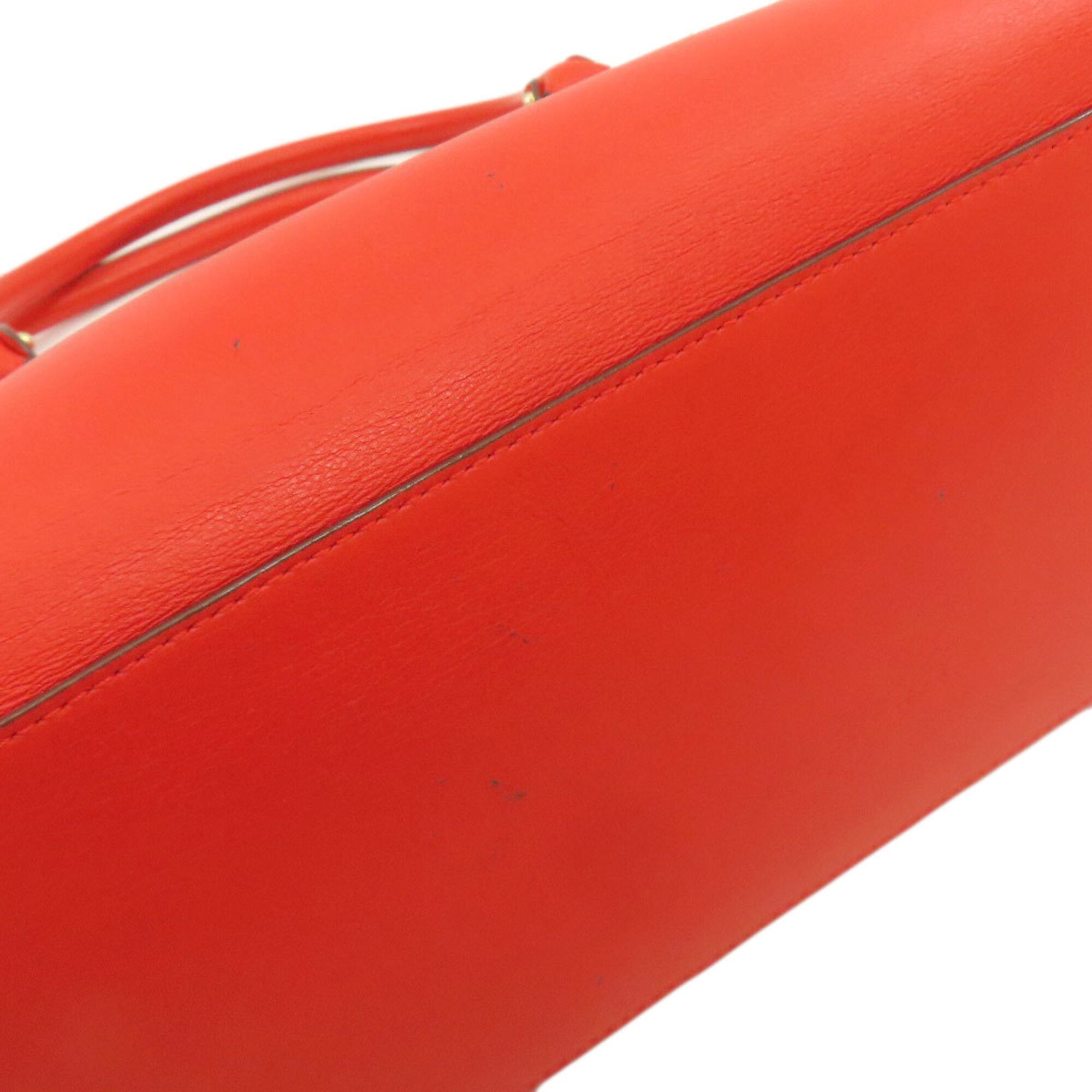 Salvatore Ferragamo Gancini Red Color Leather Tote Bag (Pre-Owned)