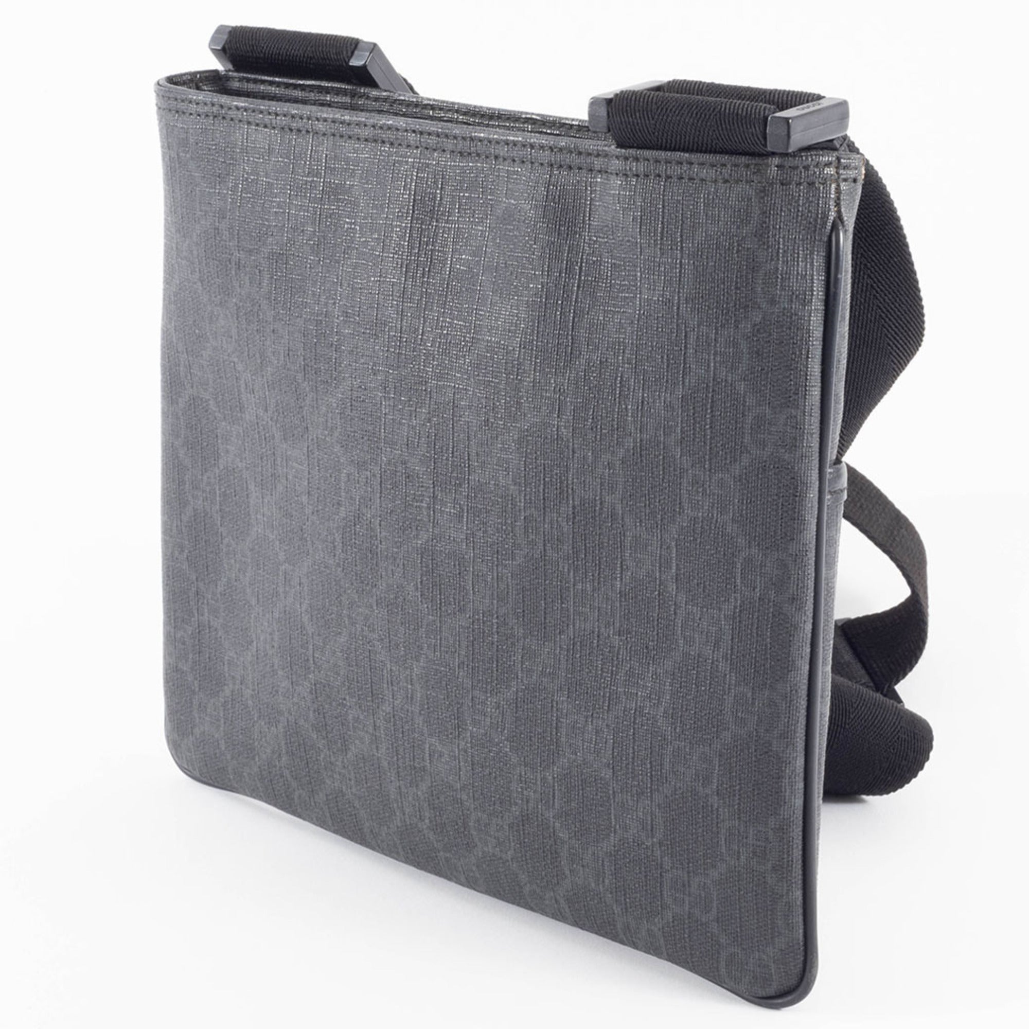 Gucci Gray Gg Supreme Leather Shoulder Bag (Pre-Owned)