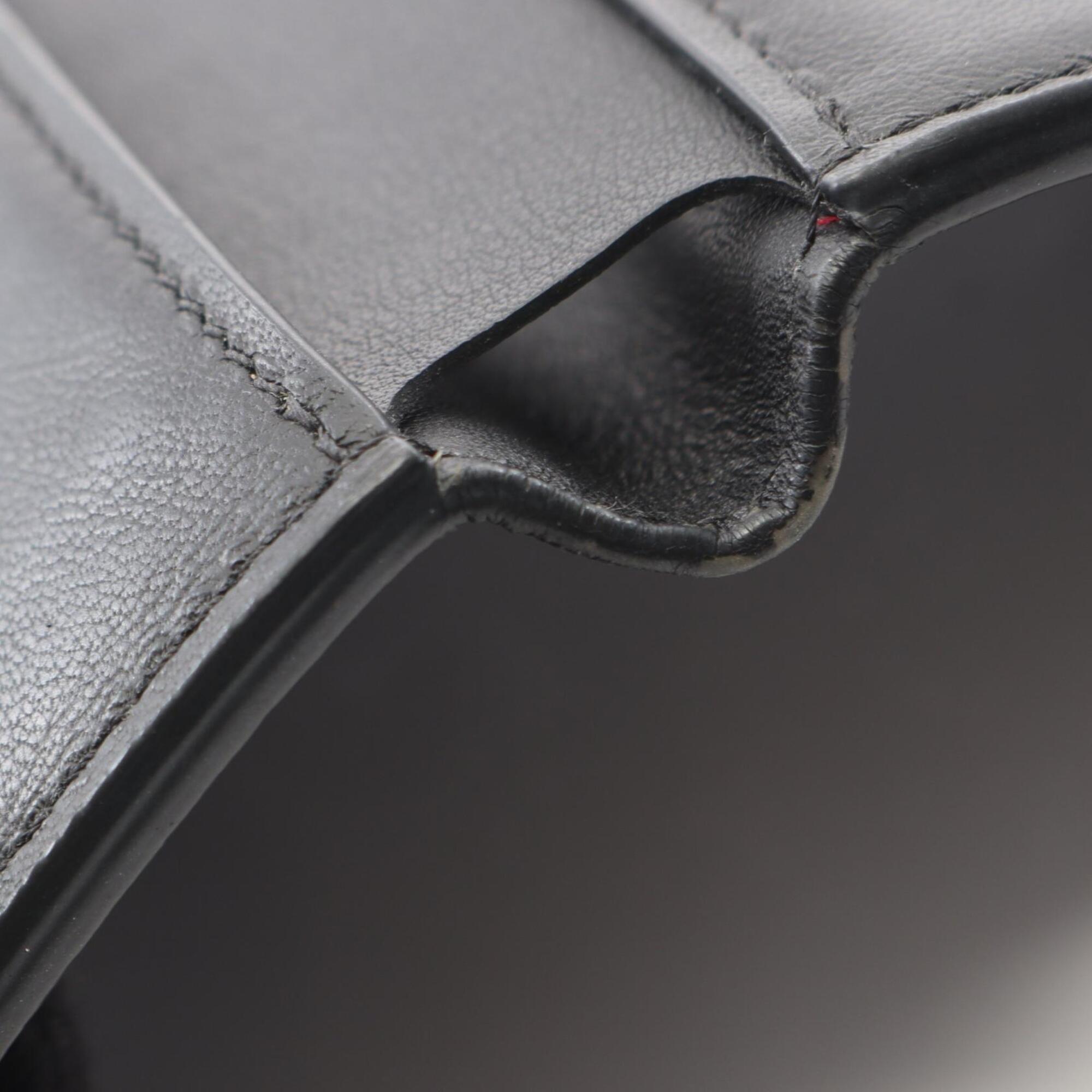Louis Vuitton Black Leather Wallet (Tri-Fold) (Pre-Owned)