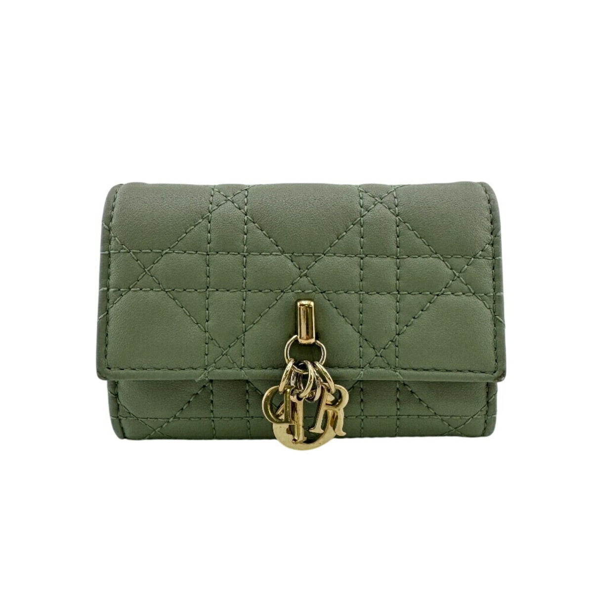 Christian Dior Green Leather Wallet (Bi-Fold) (Pre-Owned)