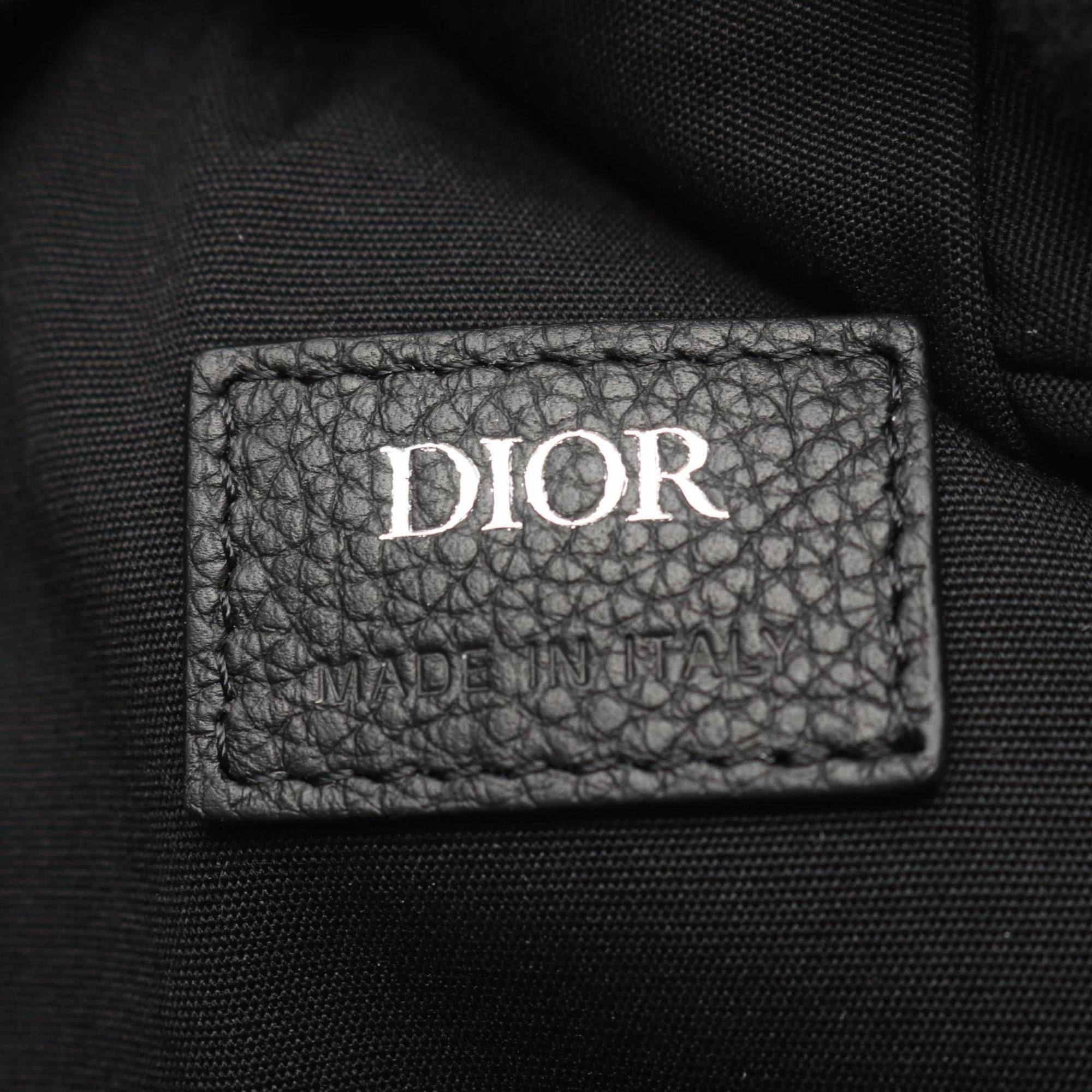 Christian Dior Beige Black Navy Canvas Leather Fanny Pack Sling Bag (Pre-Owned)