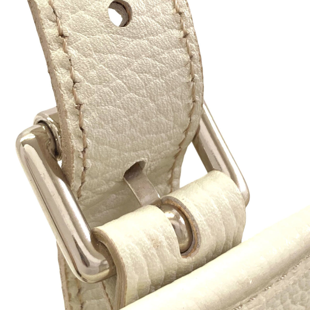 Burberry Beige White Canvas Leather Handbag (Pre-Owned)