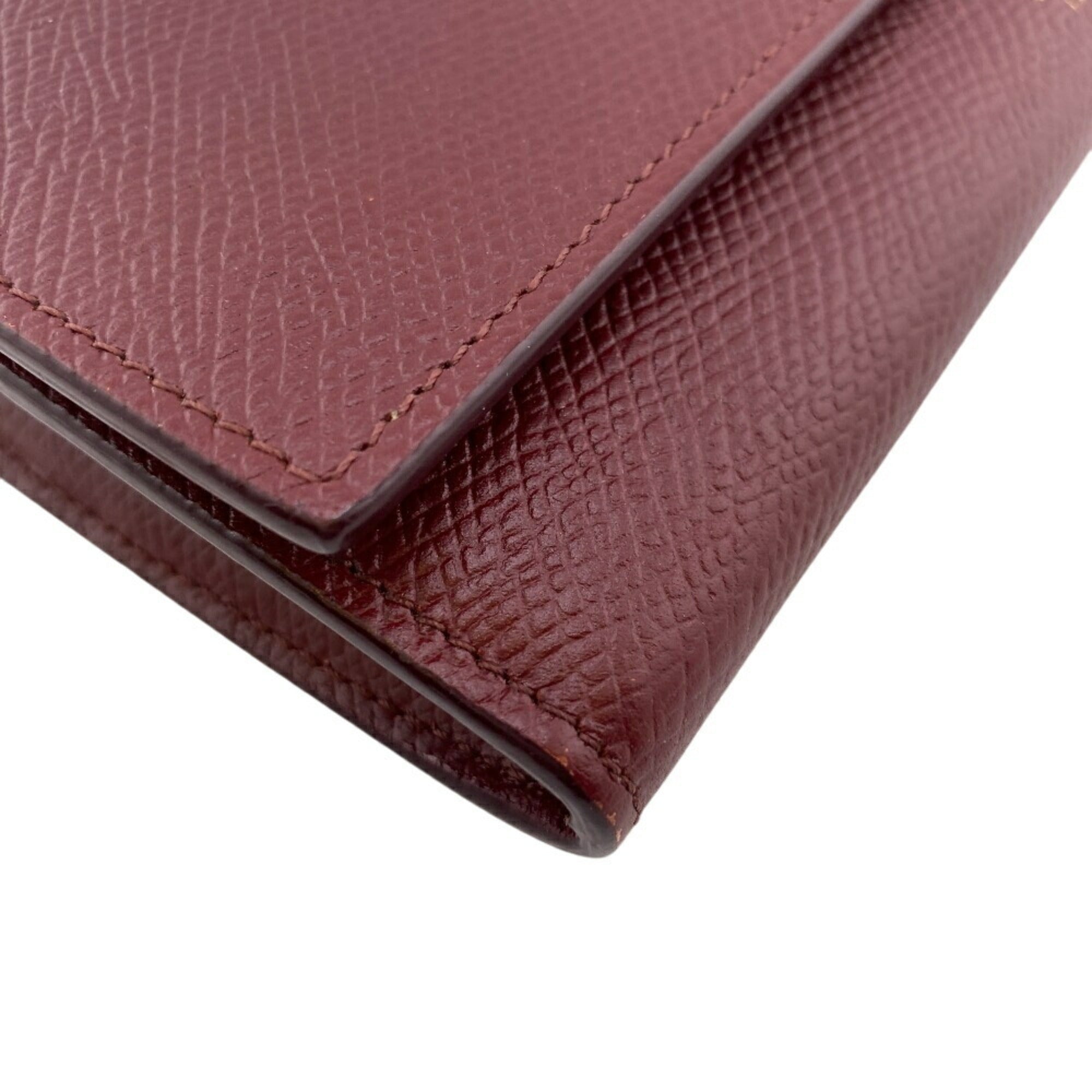 Celine Bordeaux Leather Long Wallet (Bi-Fold) (Pre-Owned)