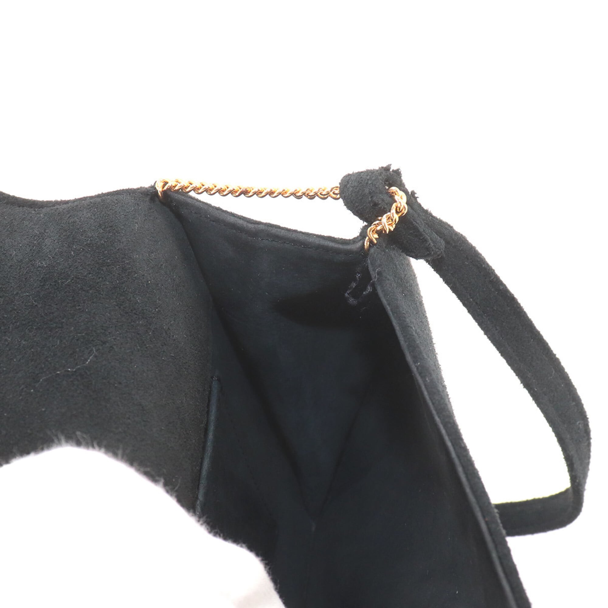 Hermes Black Suede Handbag Shoulder Bag (Pre-Owned)