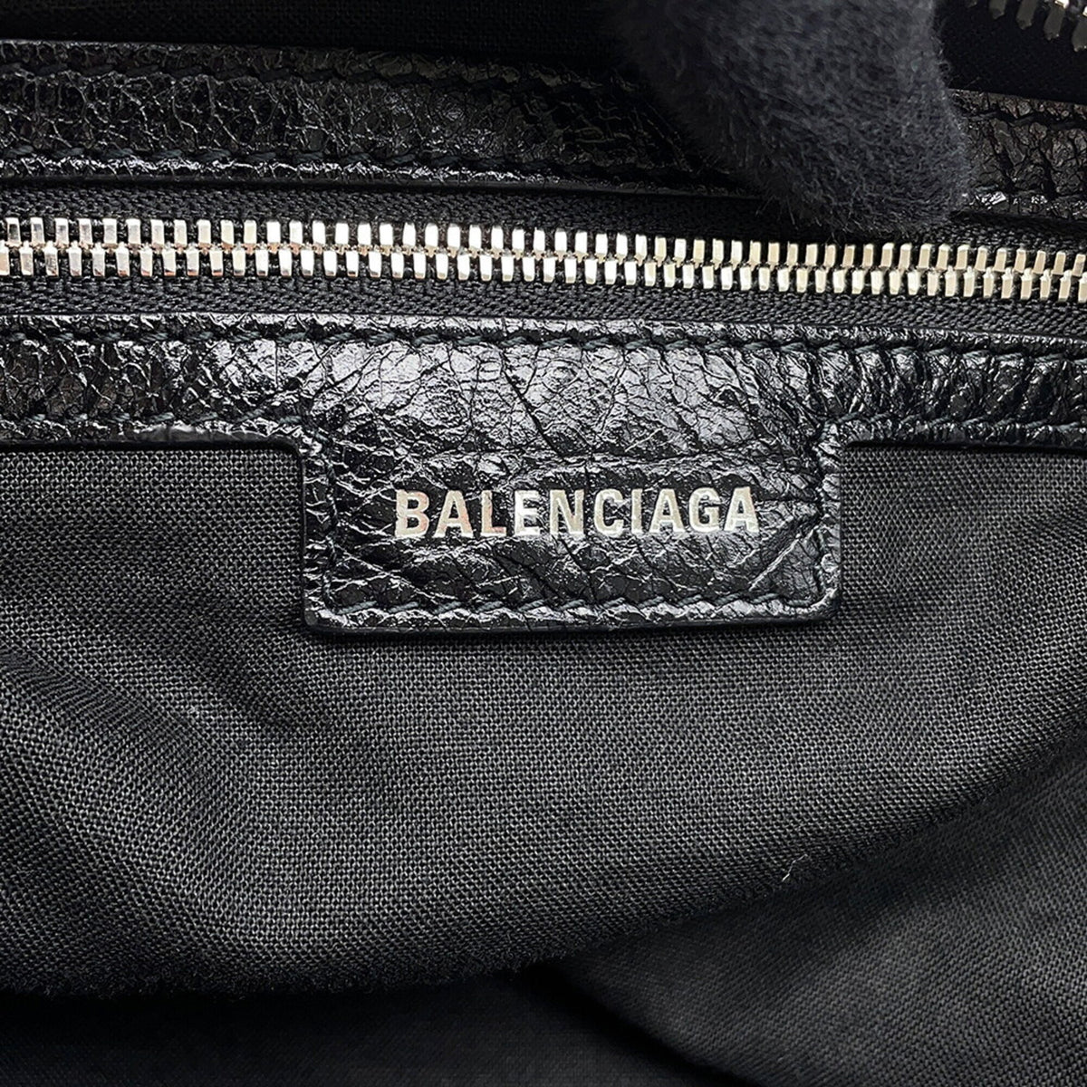 Balenciaga Black Leather Handbag Pouch Shoulder Bag (Pre-Owned)