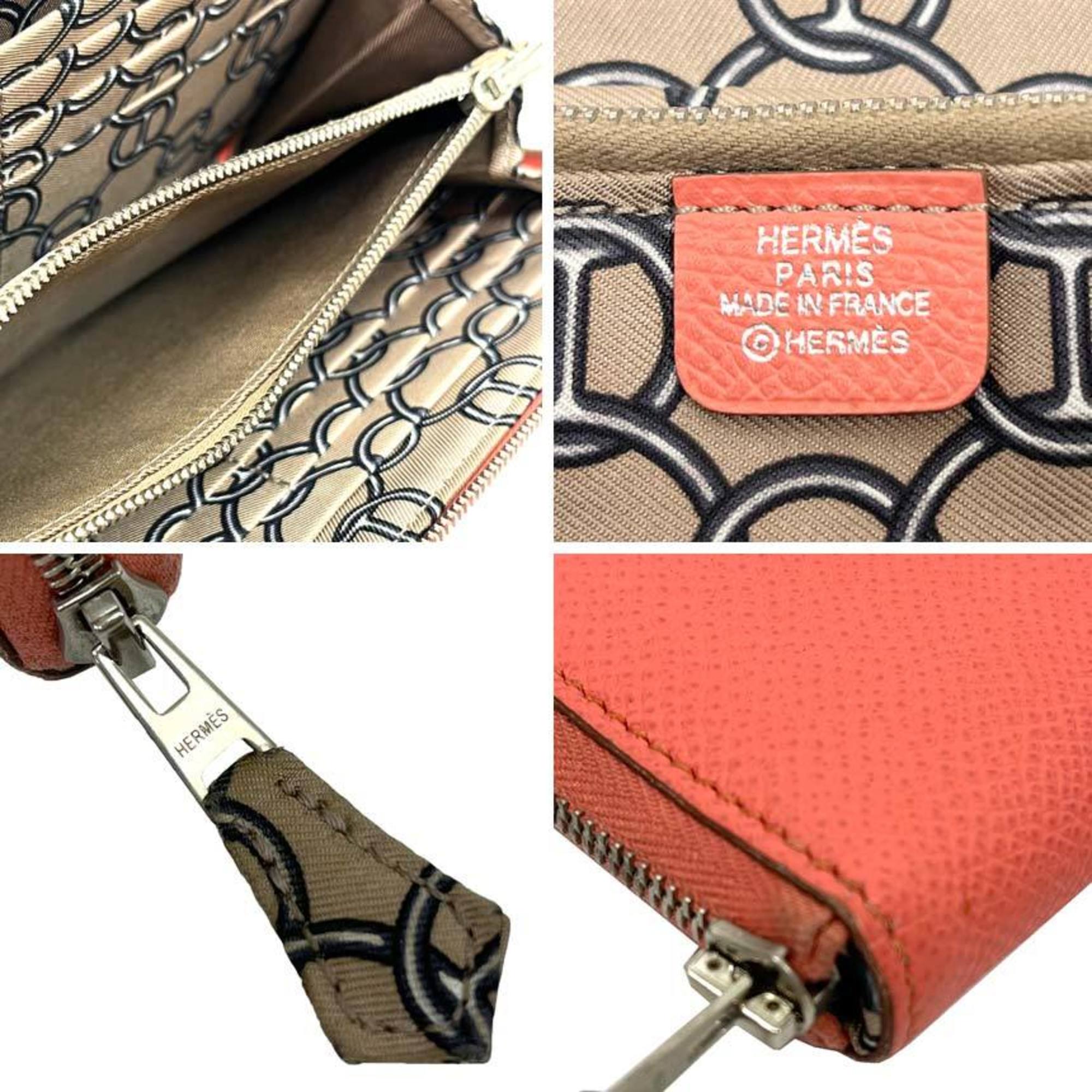 Hermes Salmon Pink Epsom Leather Long Wallet (Bi-Fold) (Pre-Owned)