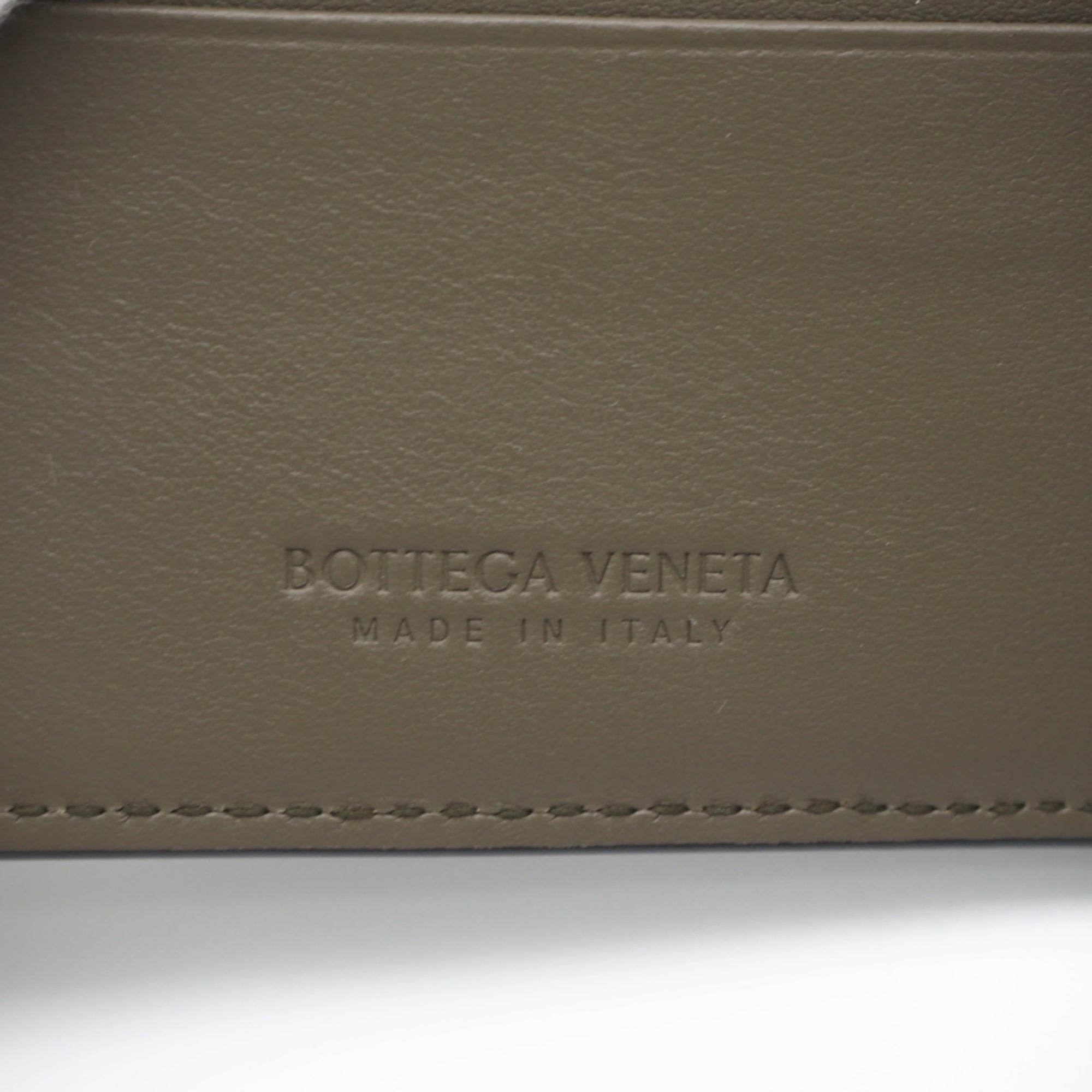 Bottega Veneta Gray Khaki Leather Wallet (Bi-Fold) (Pre-Owned)