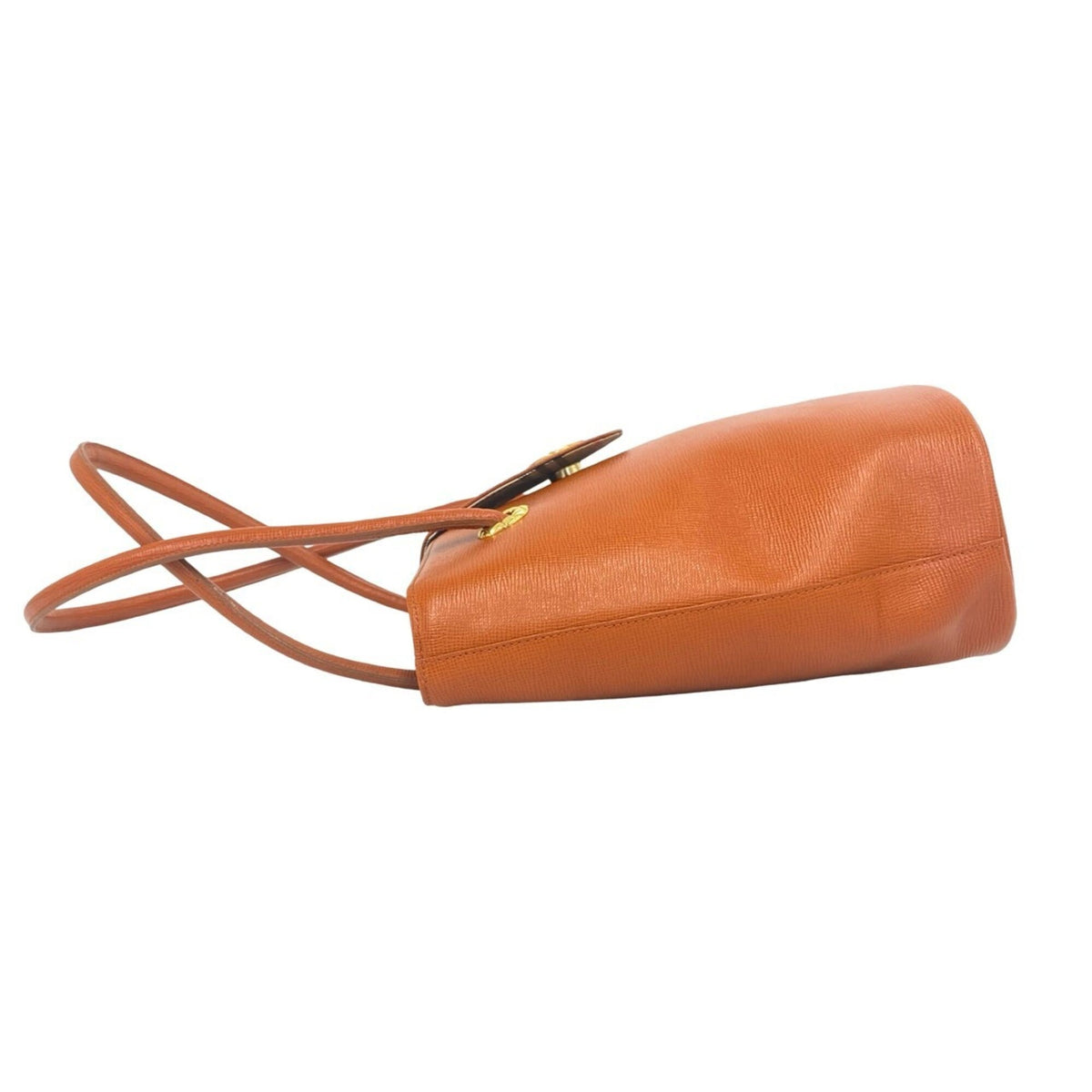 Burberry Orange Leather Handbag Shoulder Bag Tote Bag (Pre-Owned)