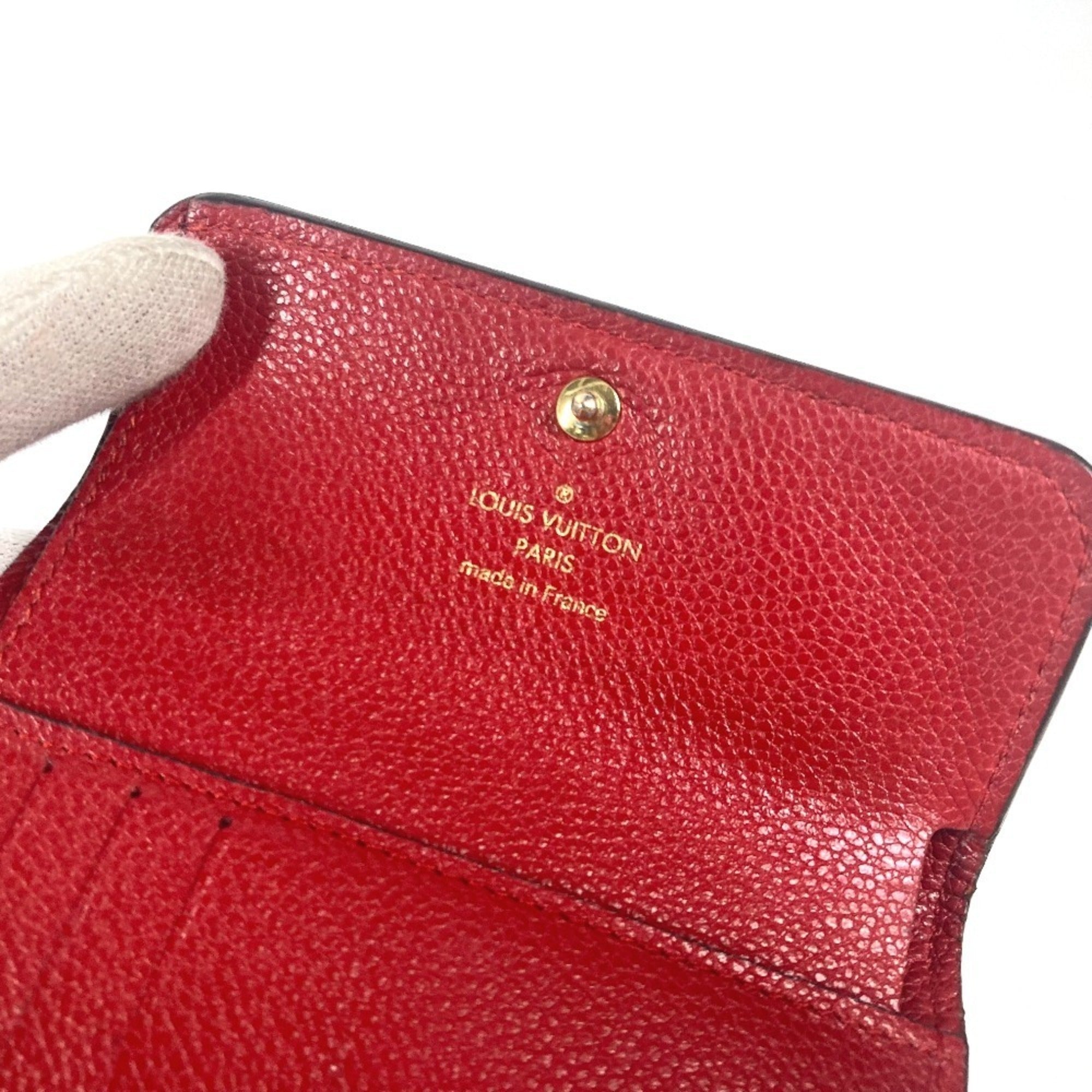 Louis Vuitton Cerise Red Color Monogram Empreinte Wallet (Tri-Fold) (Pre-Owned)