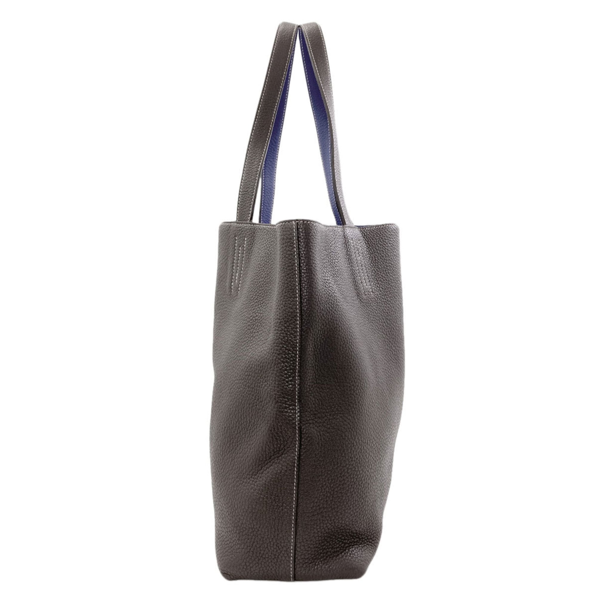 Hermes Blue Gray Leather Tote Bag (Pre-Owned)