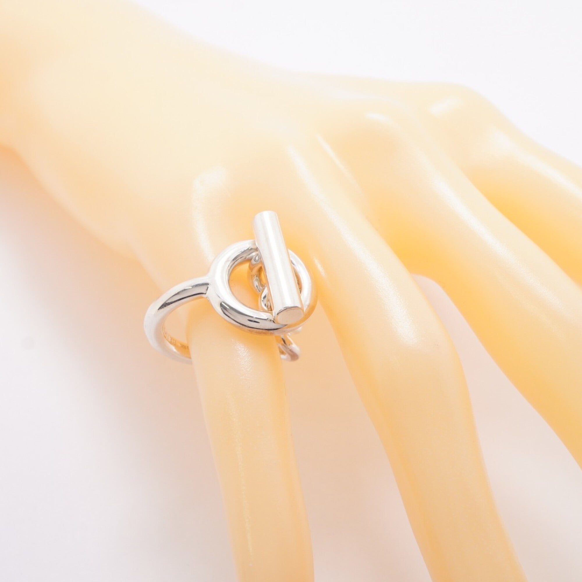 Hermes Silver 925 Band Ring (Pre-Owned)