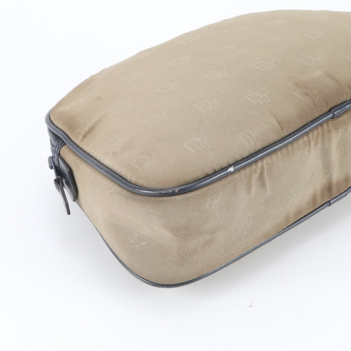 Christian Dior Green Khaki Navy Leather Nylon Clutch Bag Pouch (Pre-Owned)