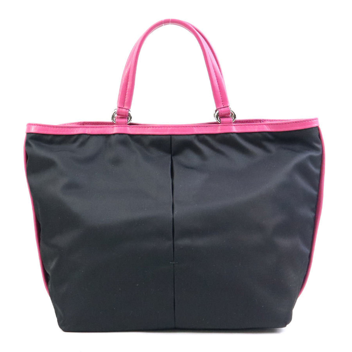 Salvatore Ferragamo Black Pink Nylon Leather Handbag Shoulder Bag (Pre-Owned)