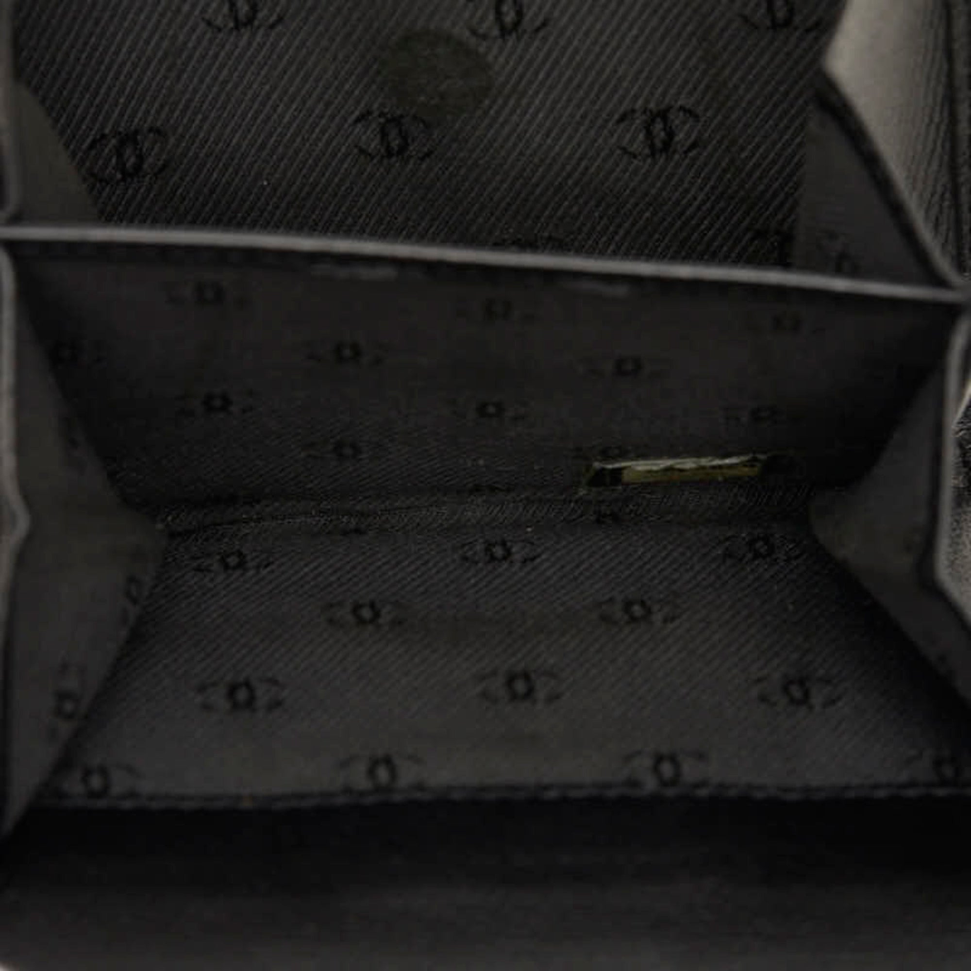 Chanel Gold Black Leather Wallet (Bi-Fold) (Pre-Owned)