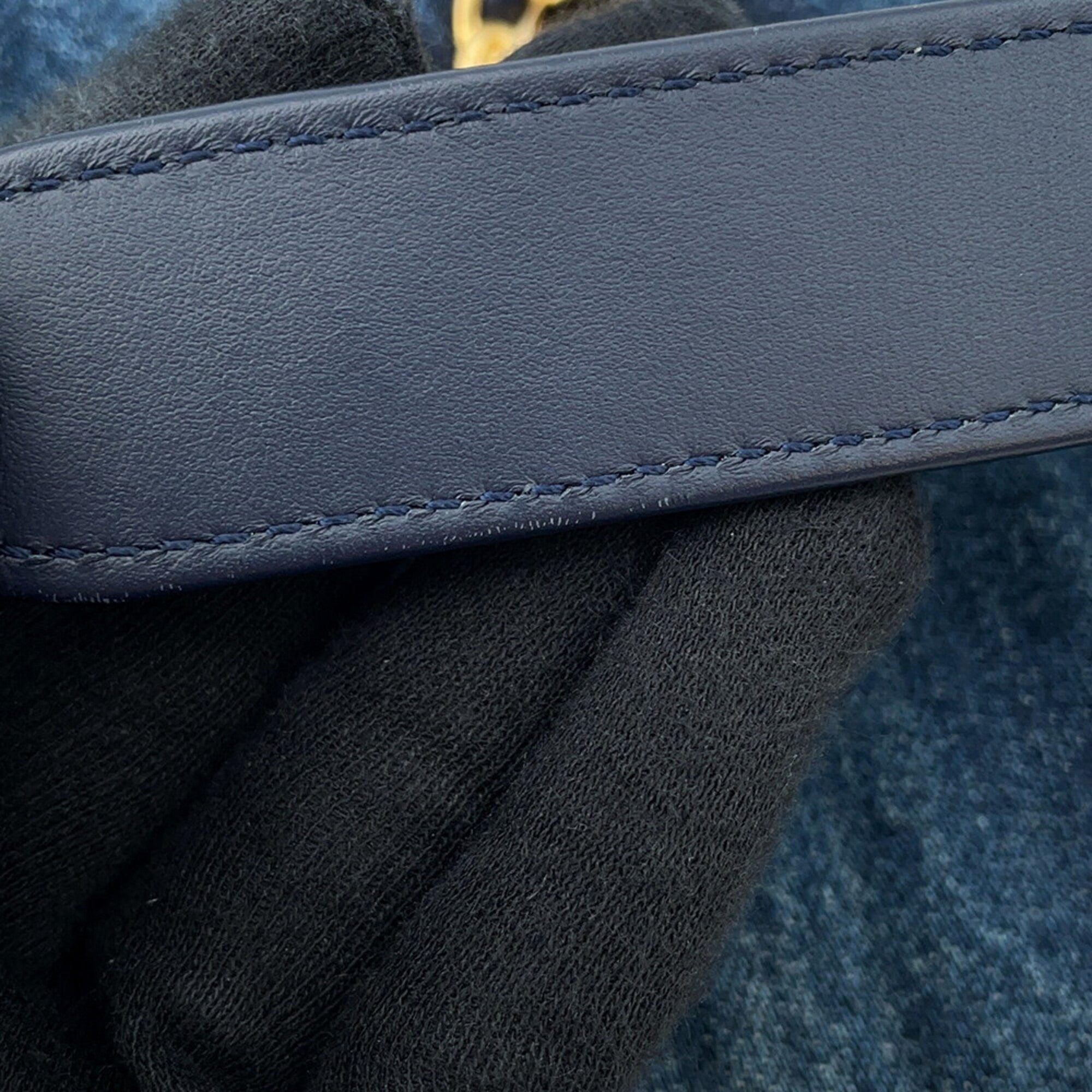 Chanel Blue Denim Handbag Shoulder Bag (Pre-Owned)