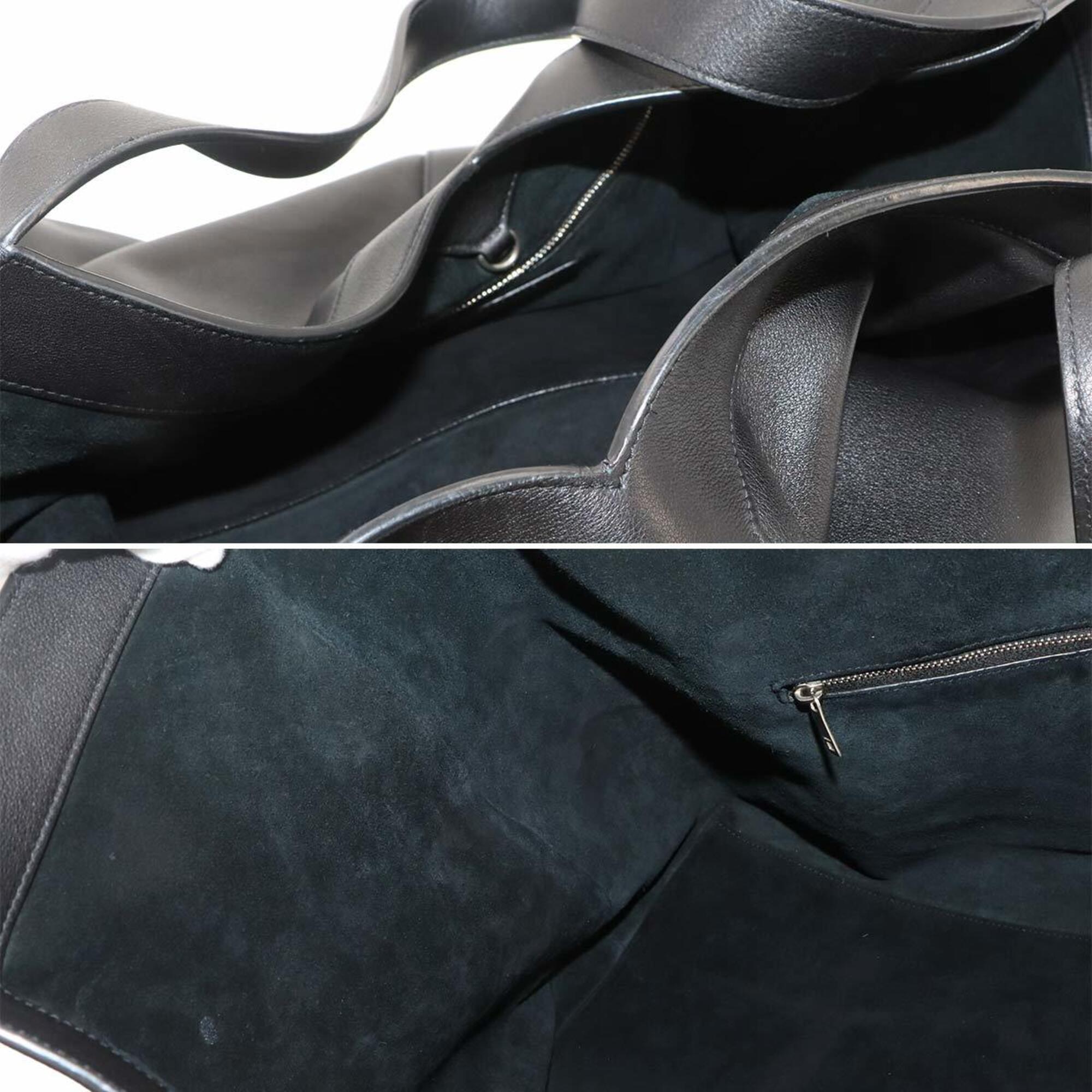 Saint Laurent Black Leather Handbag Tote Bag (Pre-Owned)