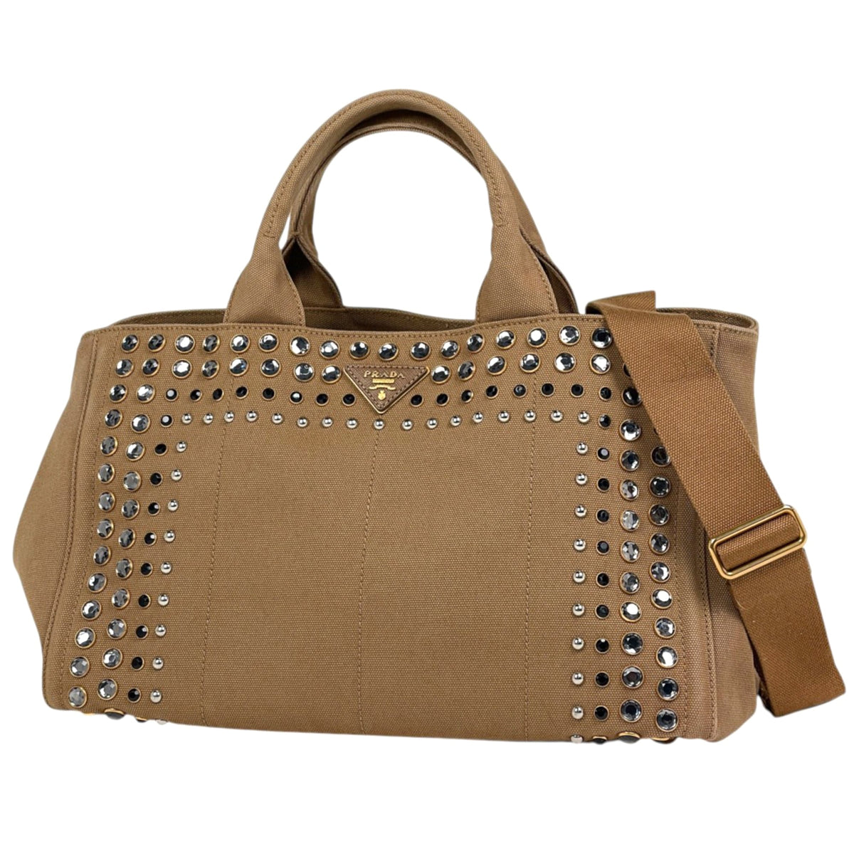 Prada Brown Canvas Tote Bag (Pre-Owned)