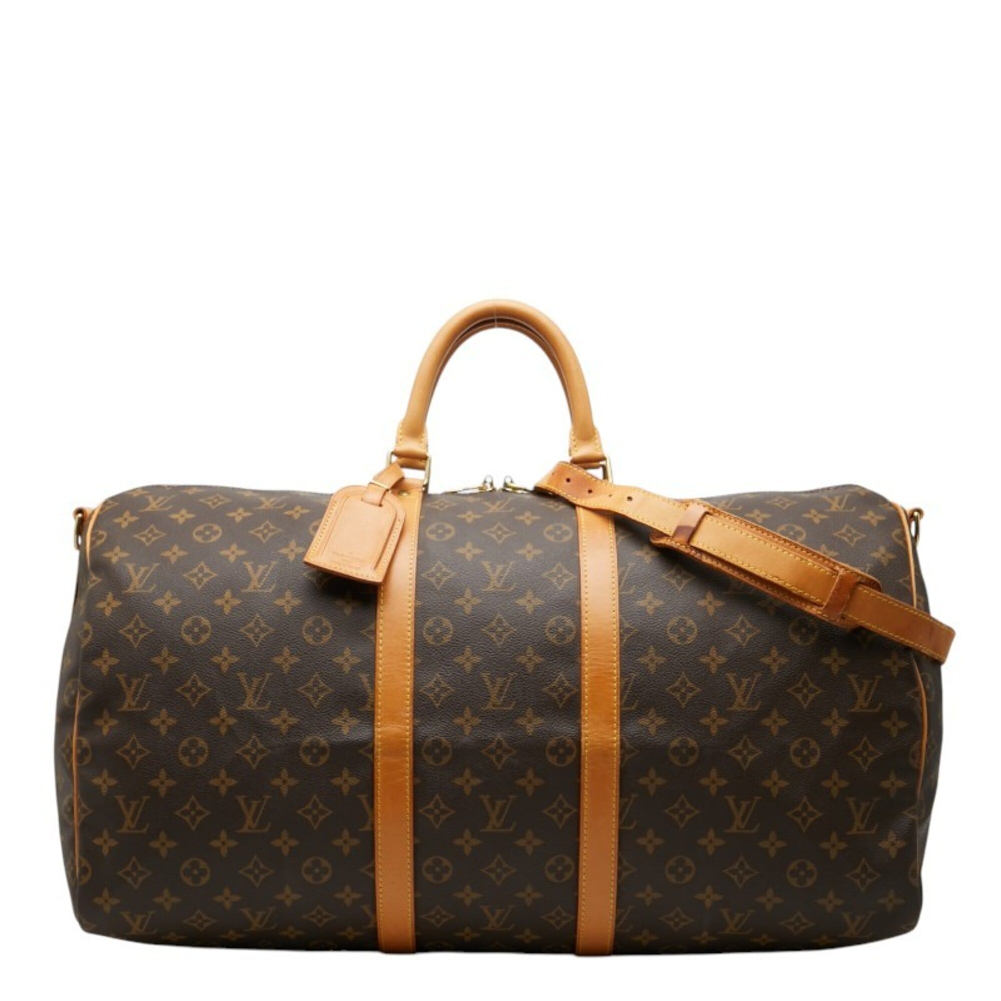 Louis Vuitton Brown Pvc Leather Boston Bag Shoulder Bag (Pre-Owned)