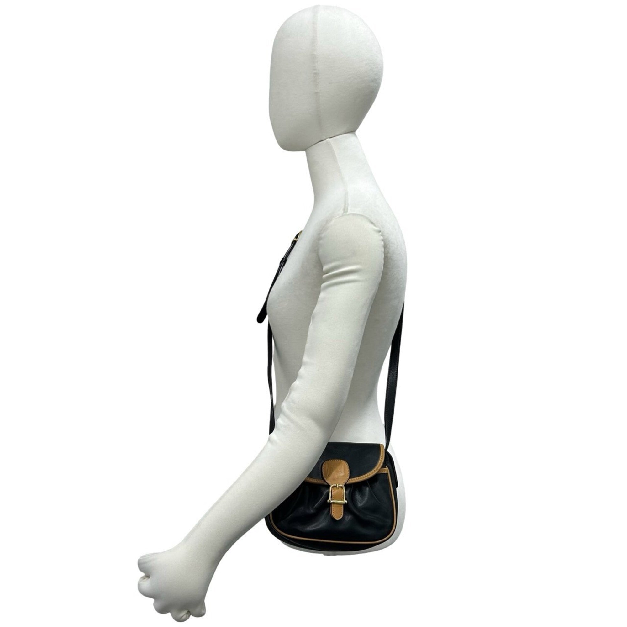 Celine Black Brown Leather Pochette Shoulder Bag (Pre-Owned)
