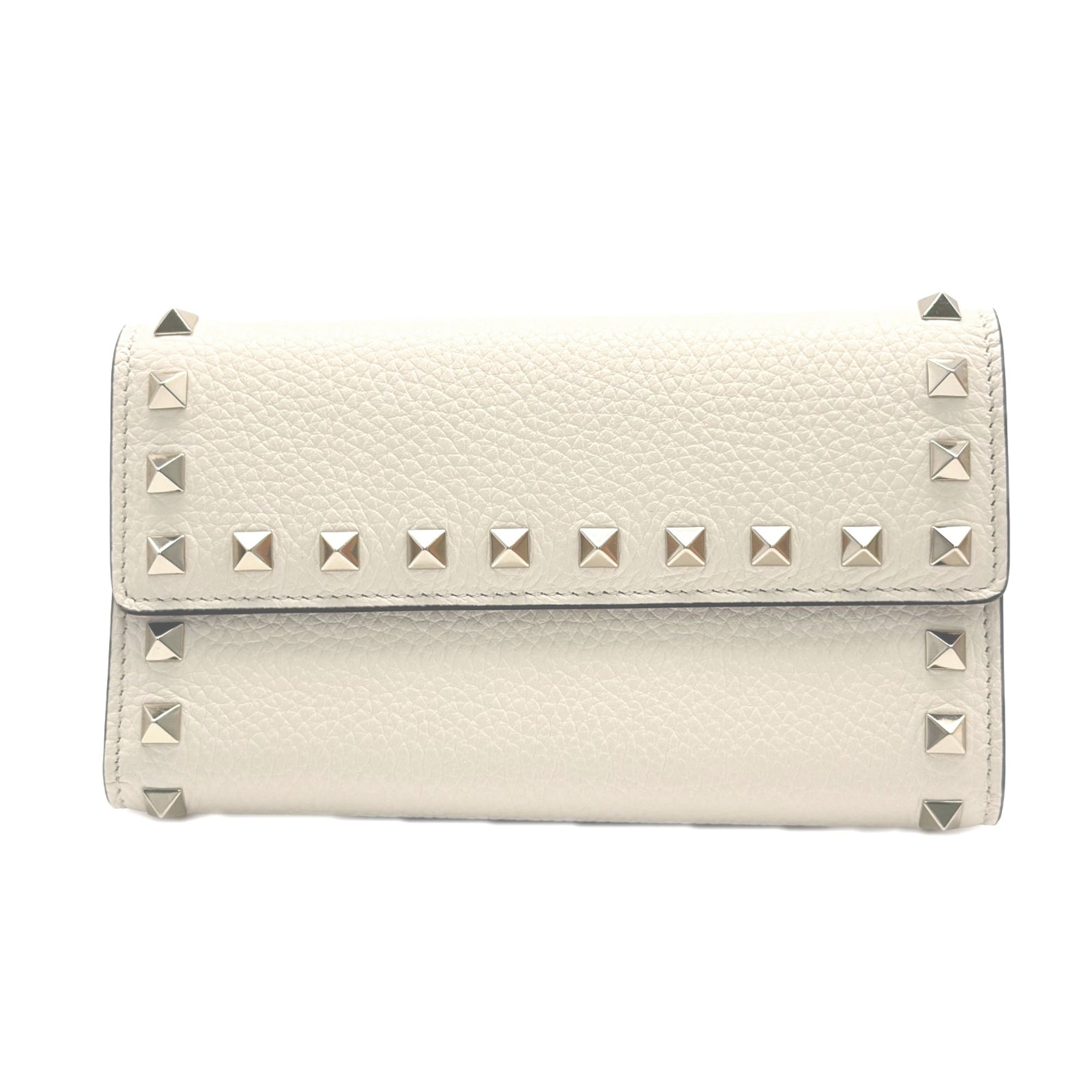 Valentino Ivory Leather Long Wallet (Bi-Fold) (Pre-Owned)