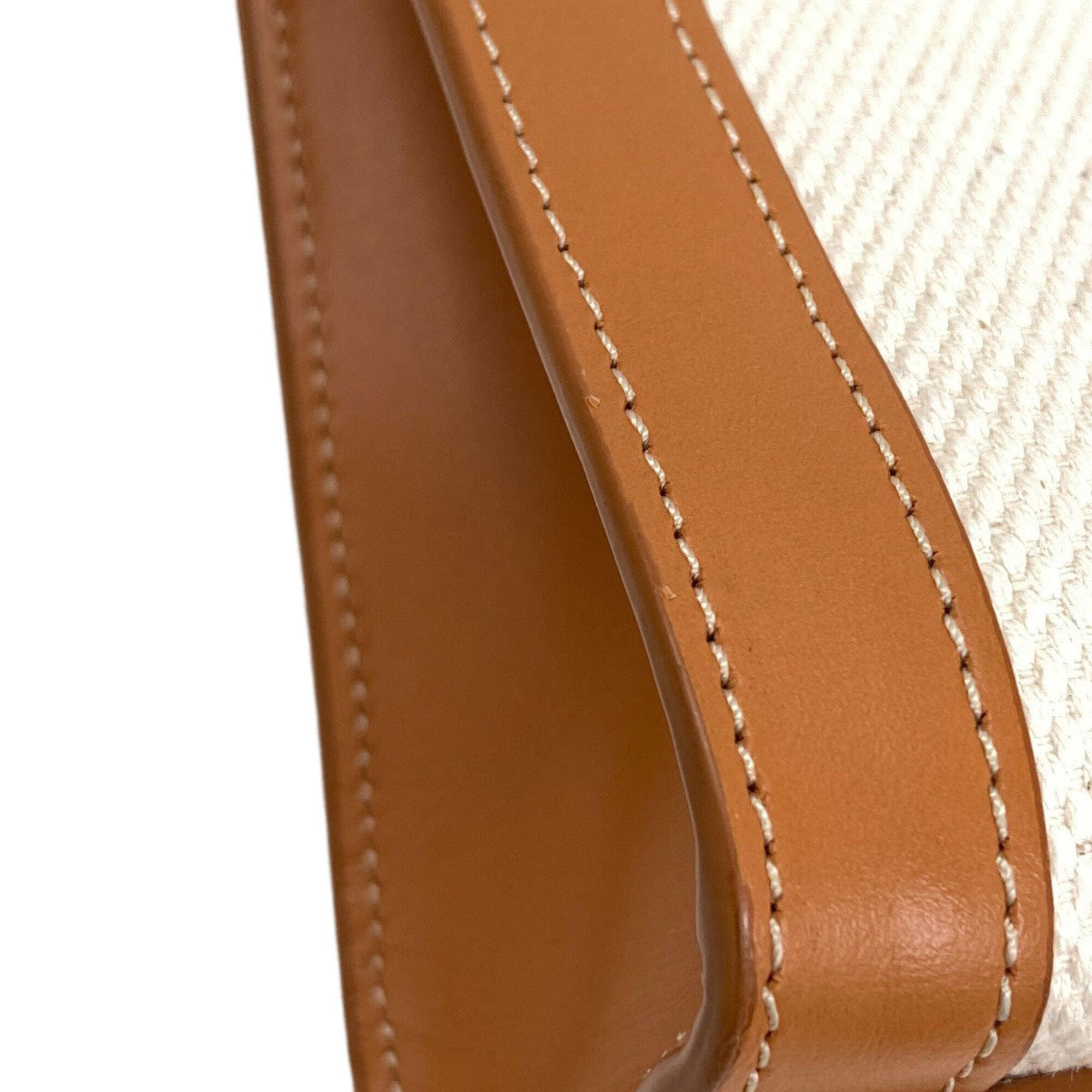 Celine Brown White Canvas Handbag (Pre-Owned)