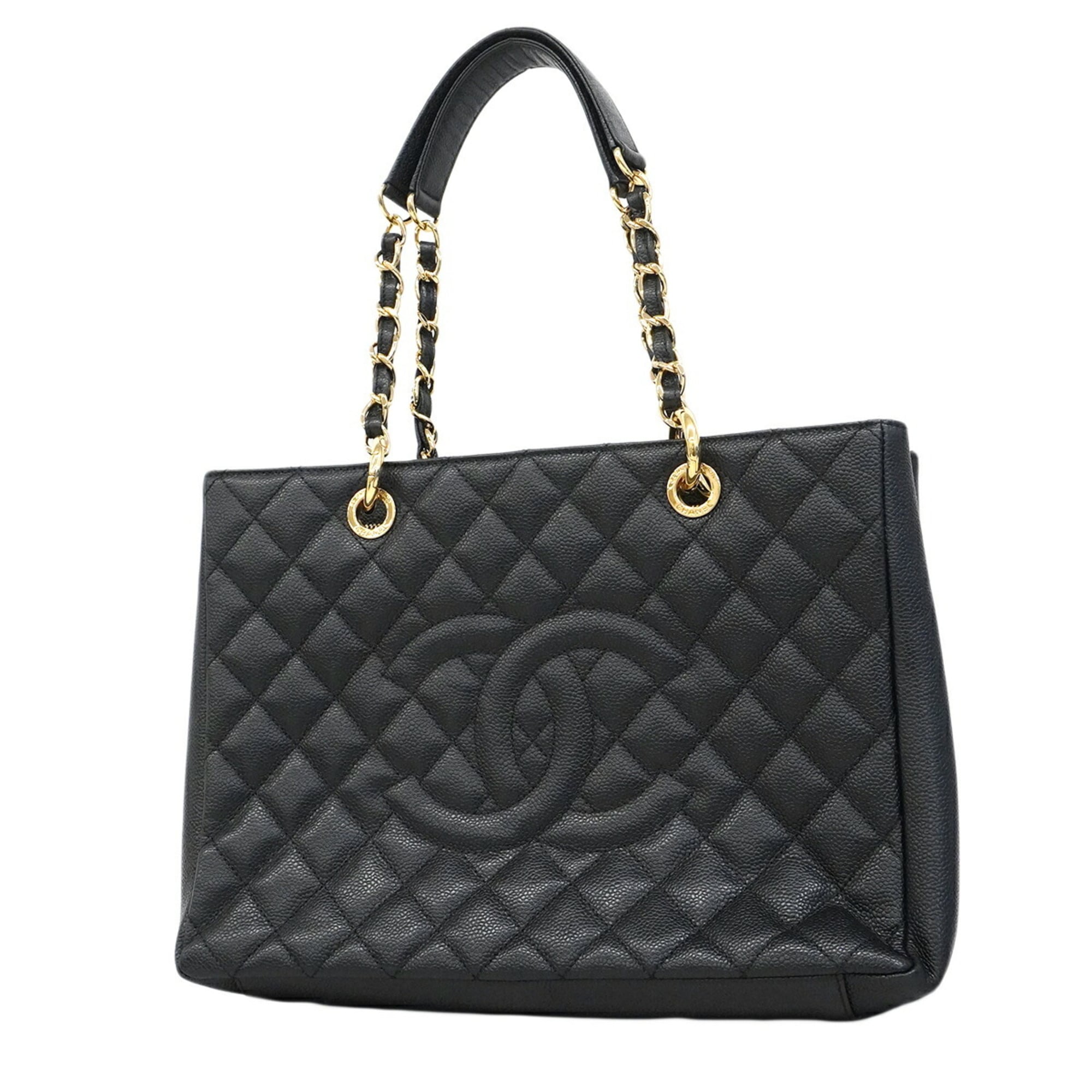 Chanel Black Grained Calfskin Tote Bag (Pre-Owned)