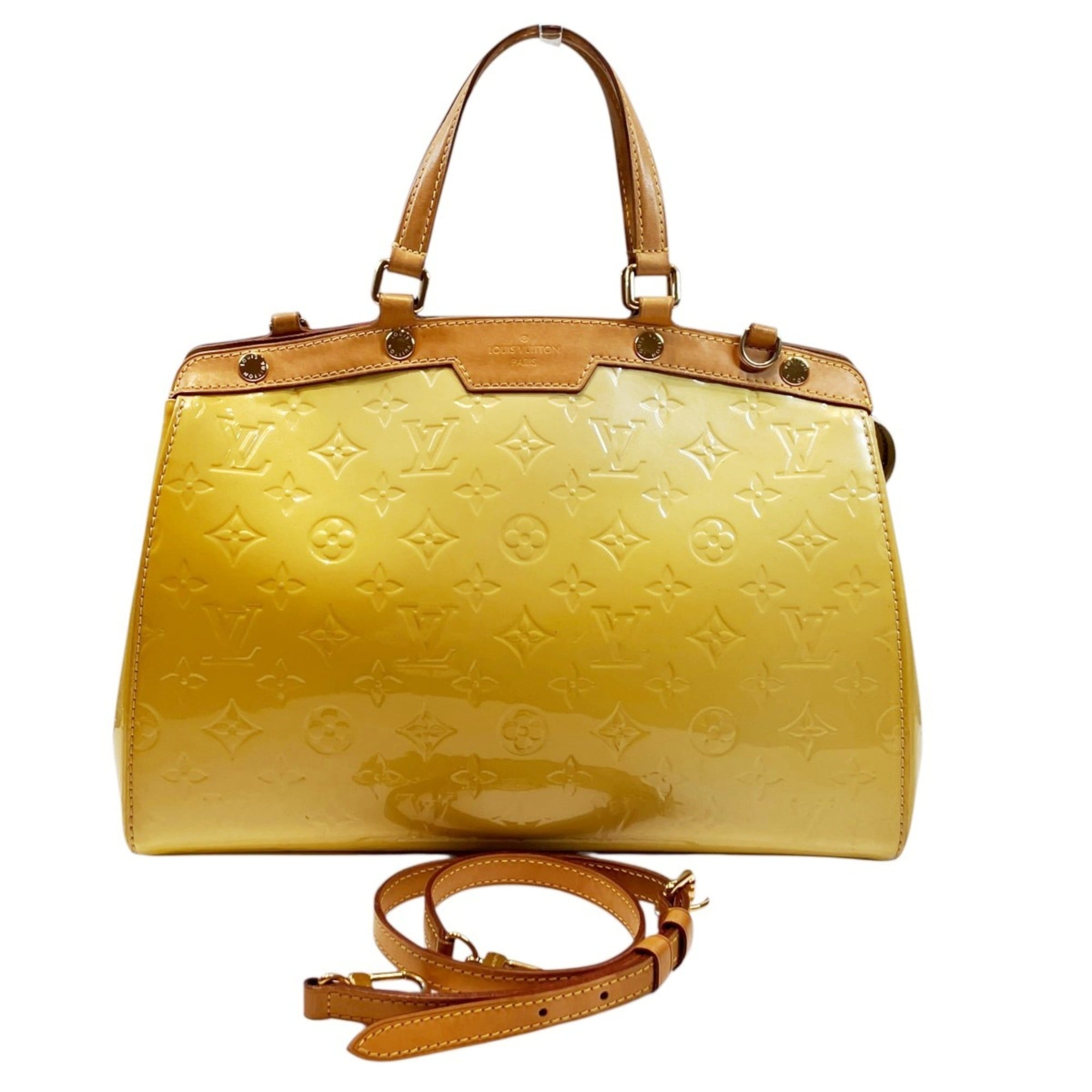 Louis Vuitton Vernis Yellow Leather Handbag (Pre-Owned)
