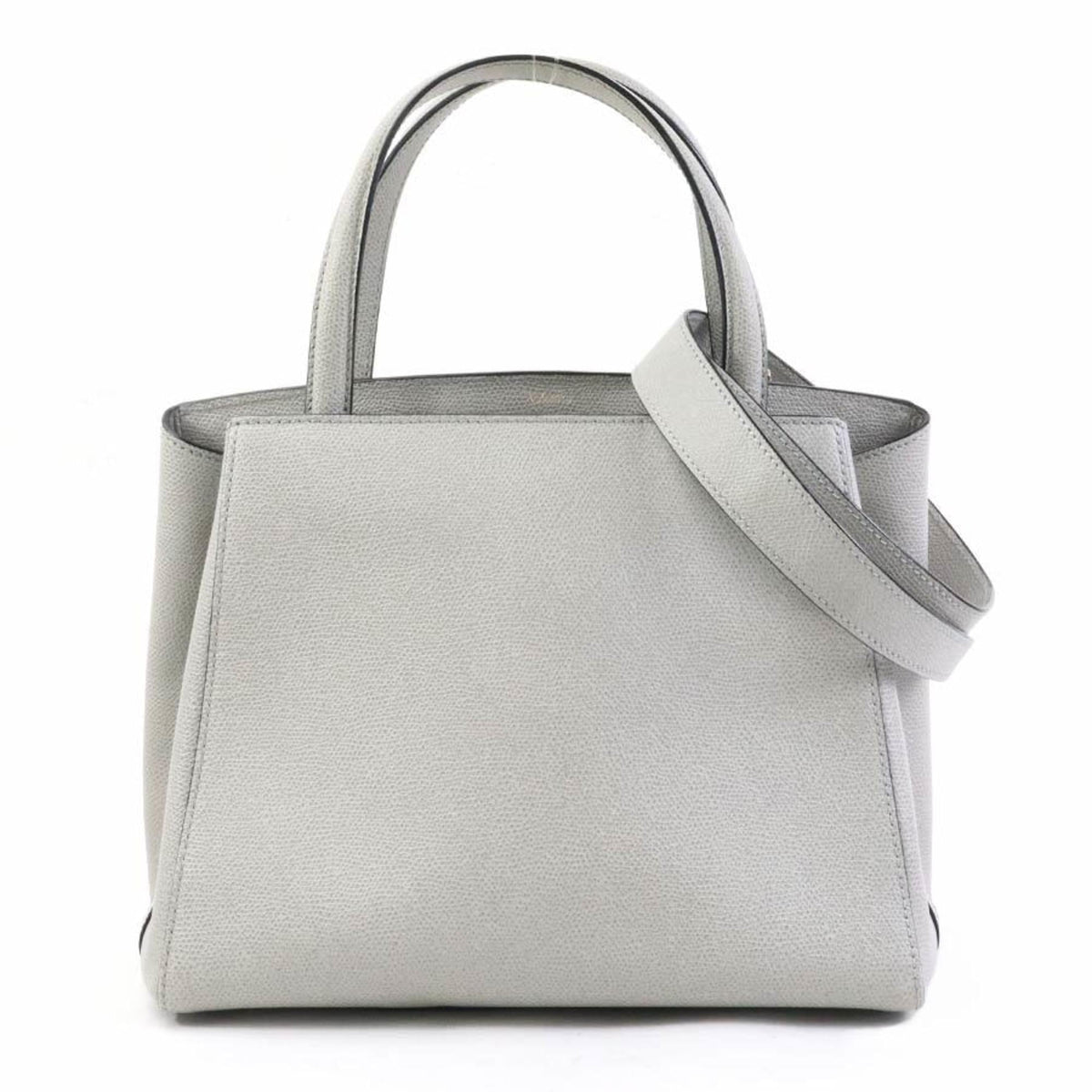 Valextra Gray Leather Handbag Shoulder Bag (Pre-Owned)