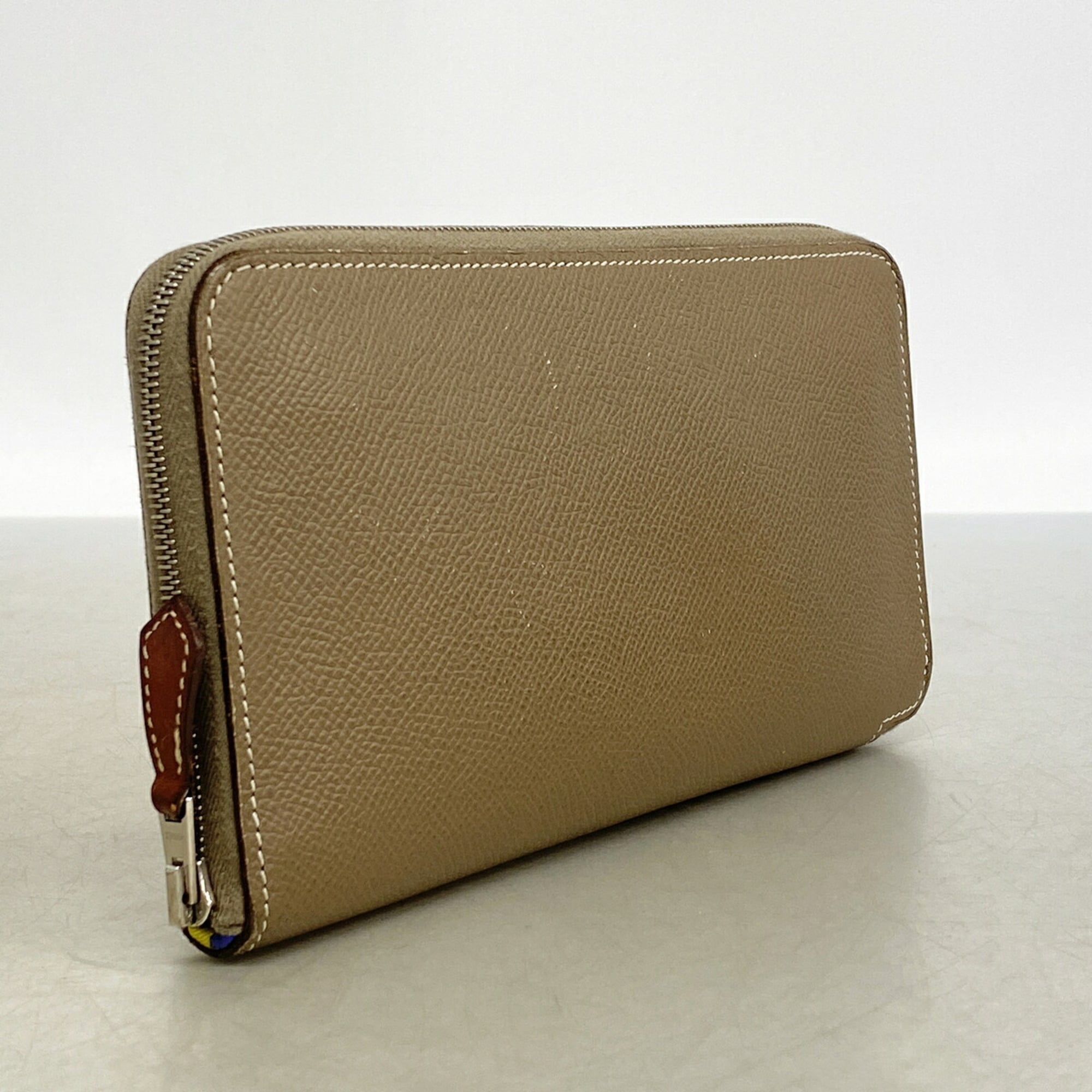 Hermes Etoupe Gray Leather Long Wallet (Bi-Fold) (Pre-Owned)