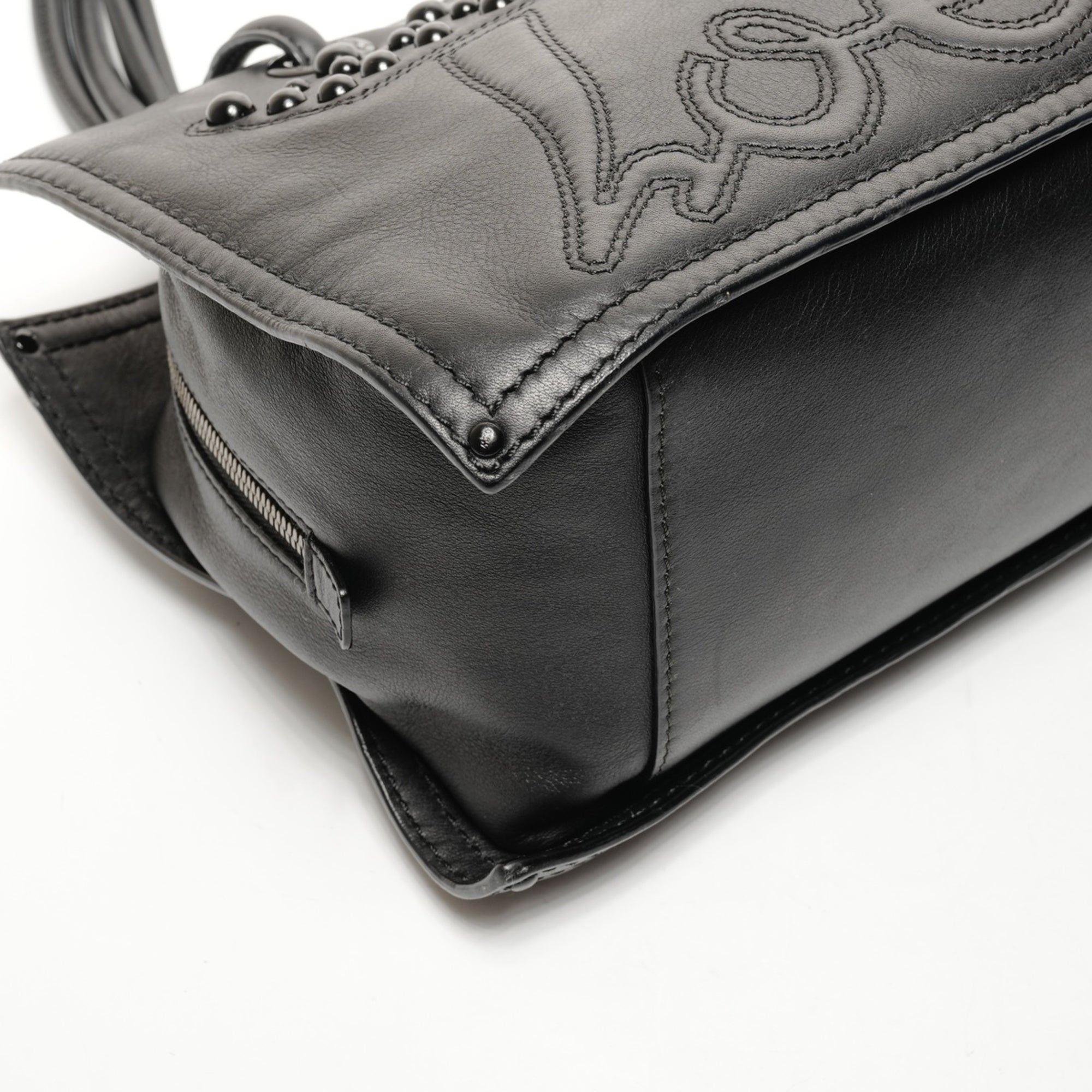 Loewe Black Leather Shoulder Bag Tote Bag (Pre-Owned)