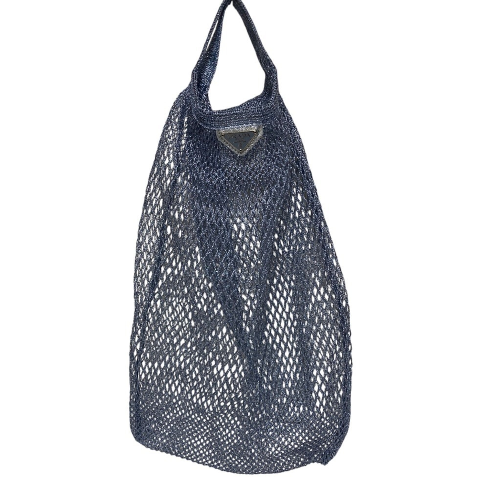 Prada Light Blue Mesh Handbag (Pre-Owned)