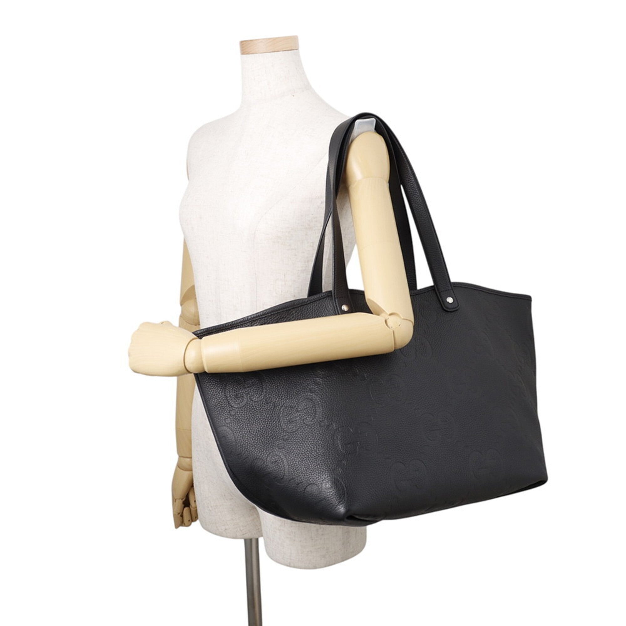 Gucci Black Leather Tote Bag (Pre-Owned)