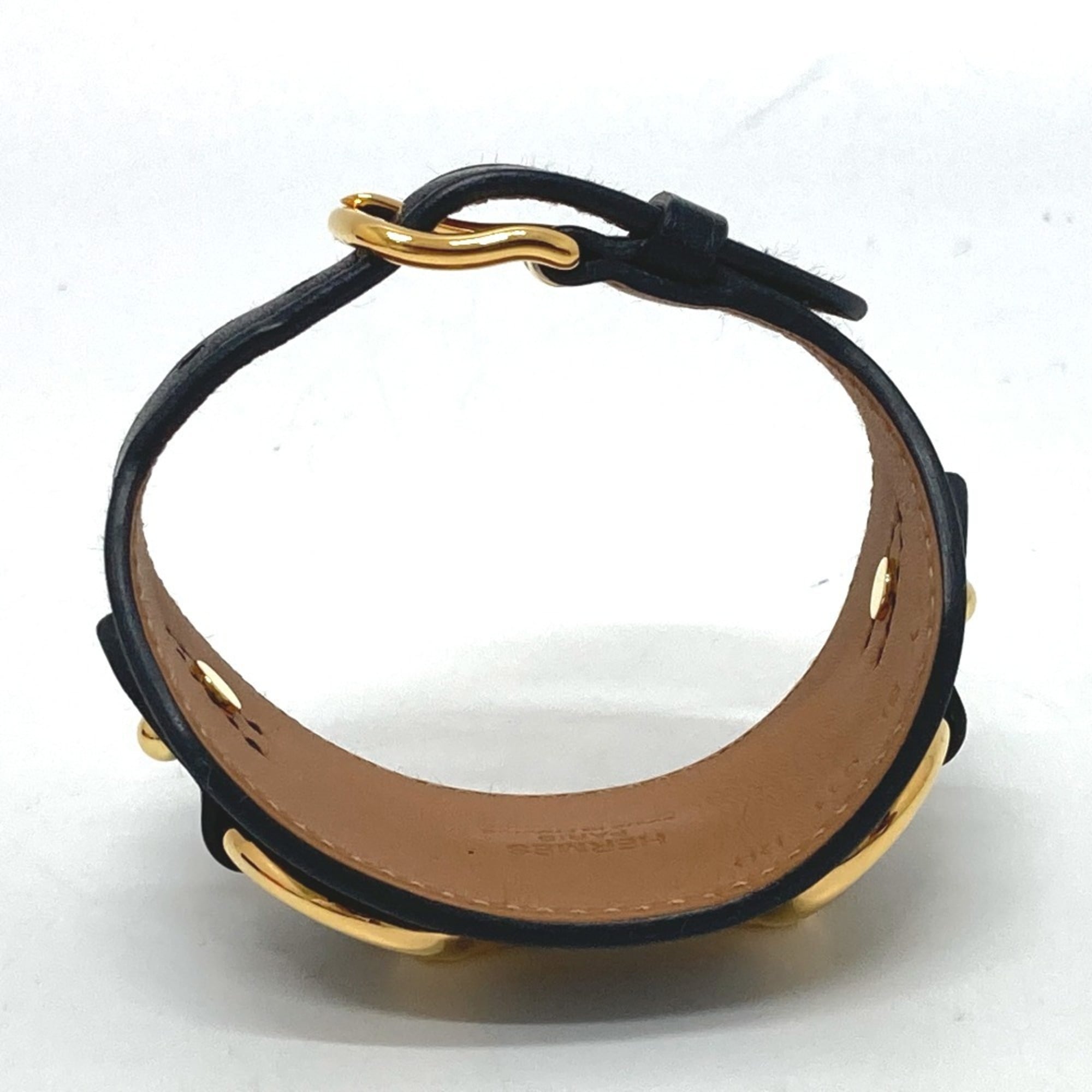 Hermes Black Swift Leather Bangle (Pre-Owned)