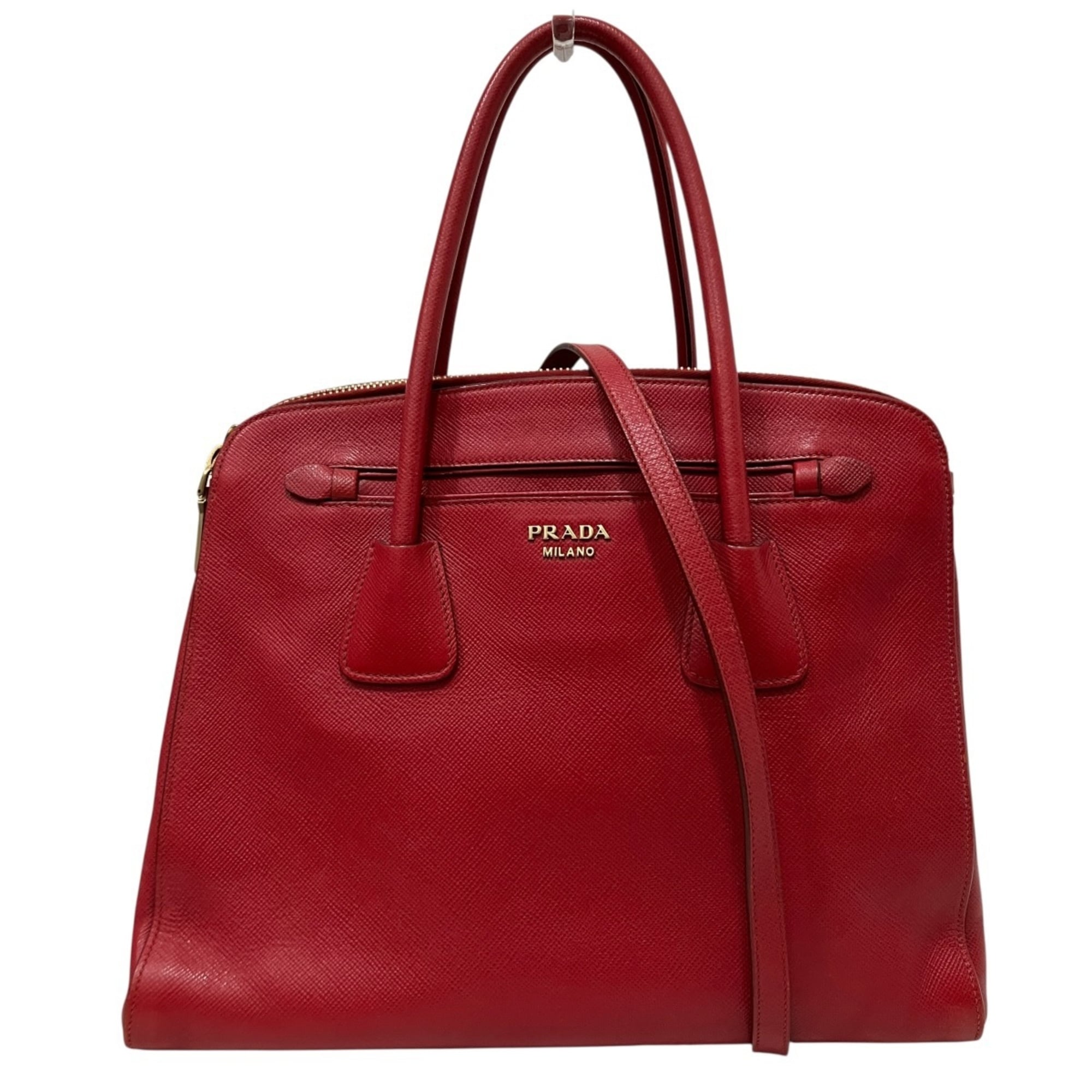 Prada Bordeaux Leather Shoulder Bag (Pre-Owned)