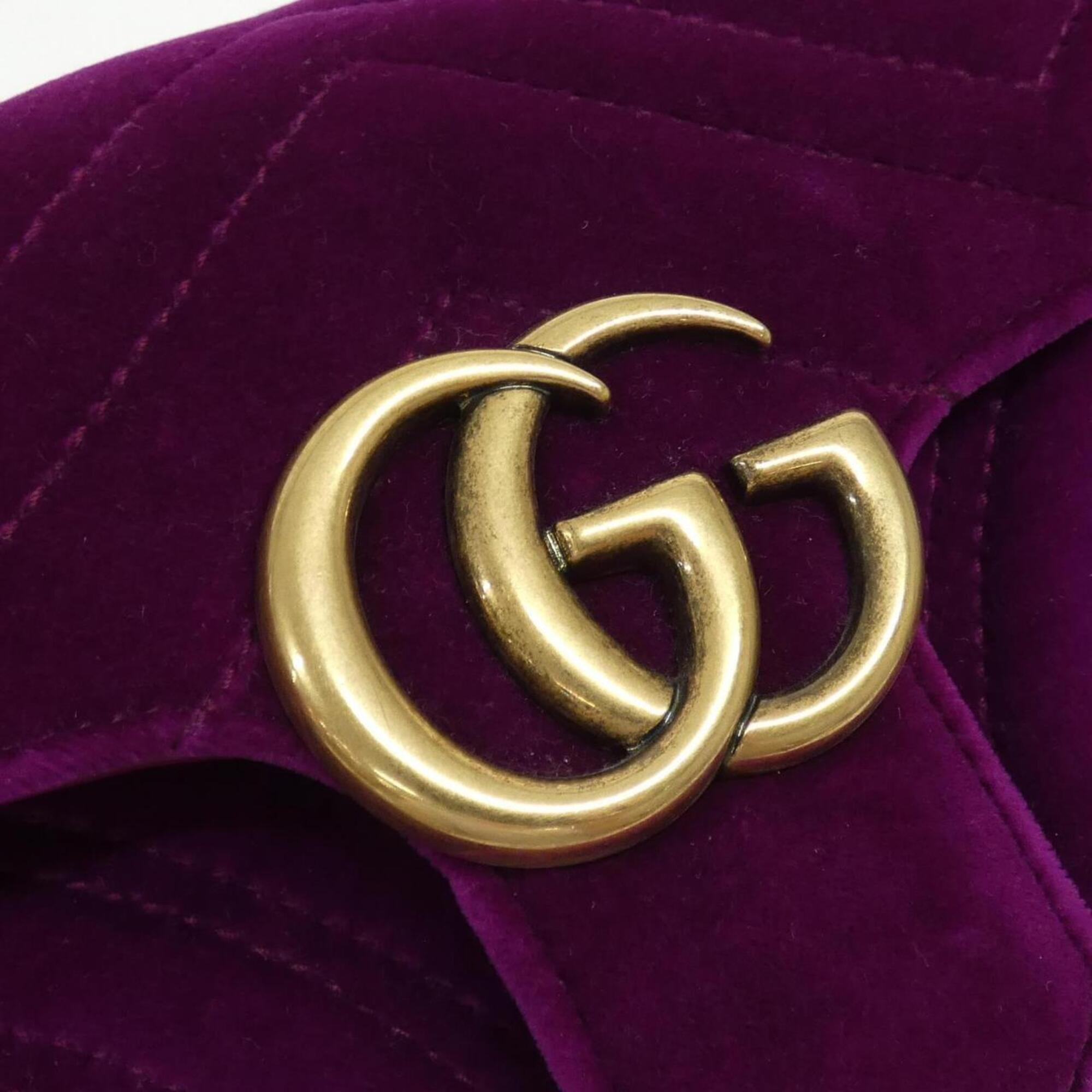 Gucci Purple Velvet Shoulder Bag (Pre-Owned)