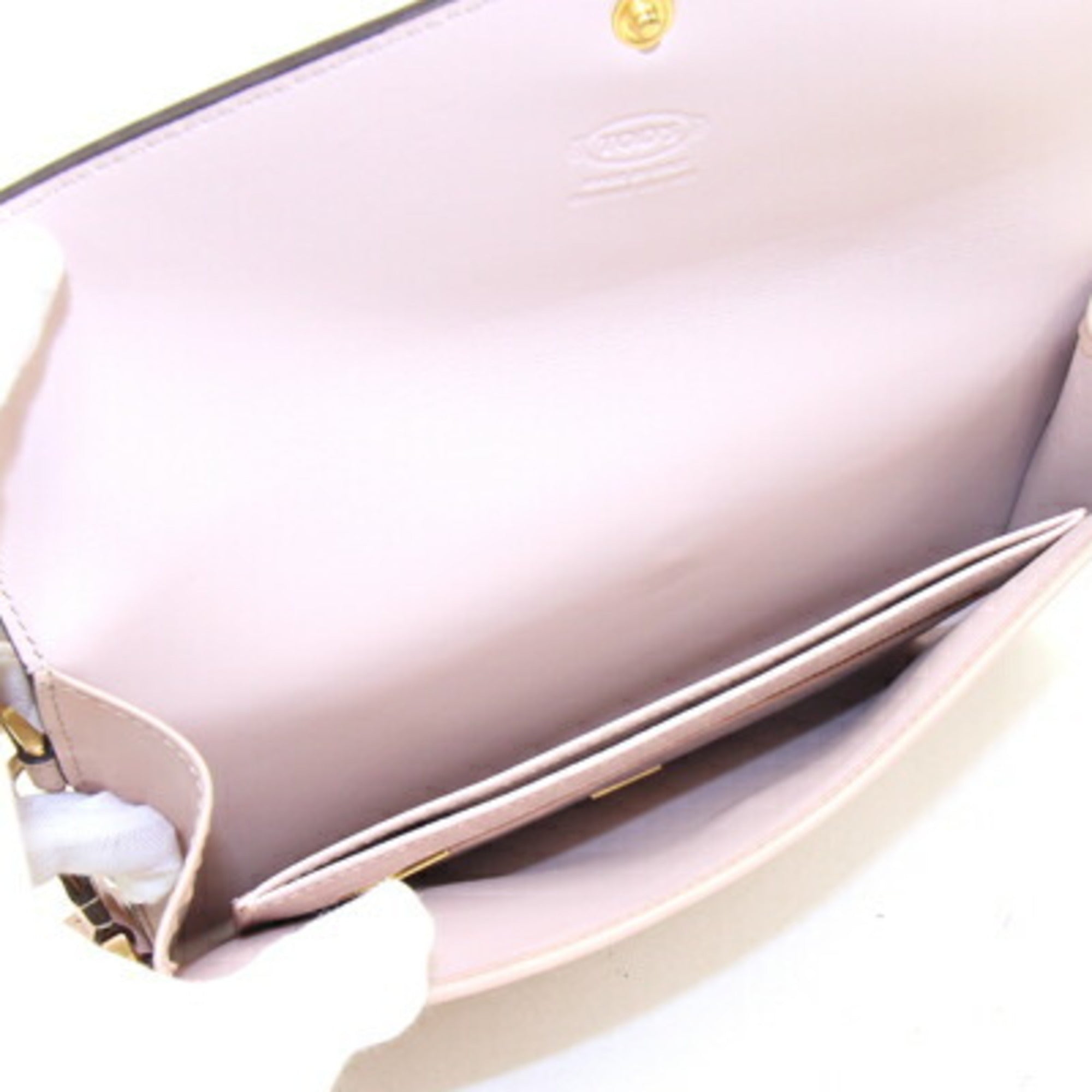 Tod's Light Pink Leather Clutch Bag (Pre-Owned)