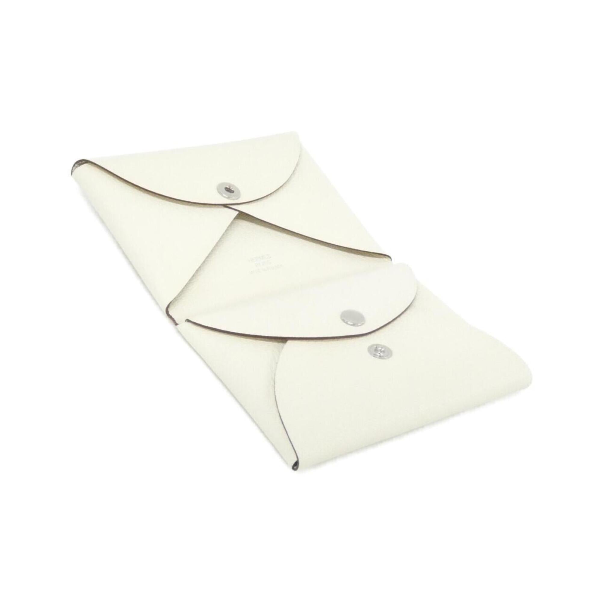 Hermes White Chevre Leather Coin Purse/Coin Case (Pre-Owned)